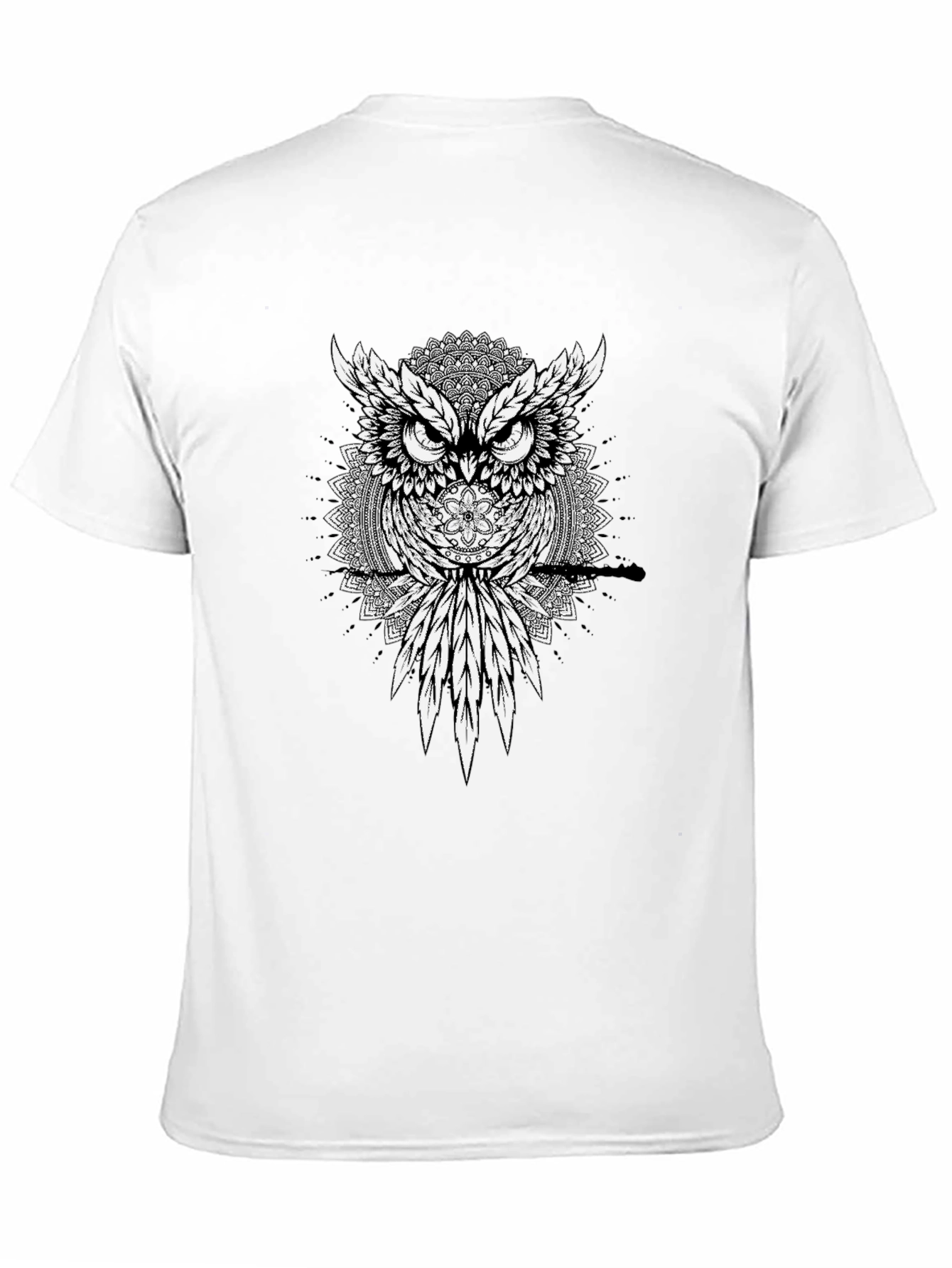 Owl Mandala Graphic Tee - Mens Black T-Shirt