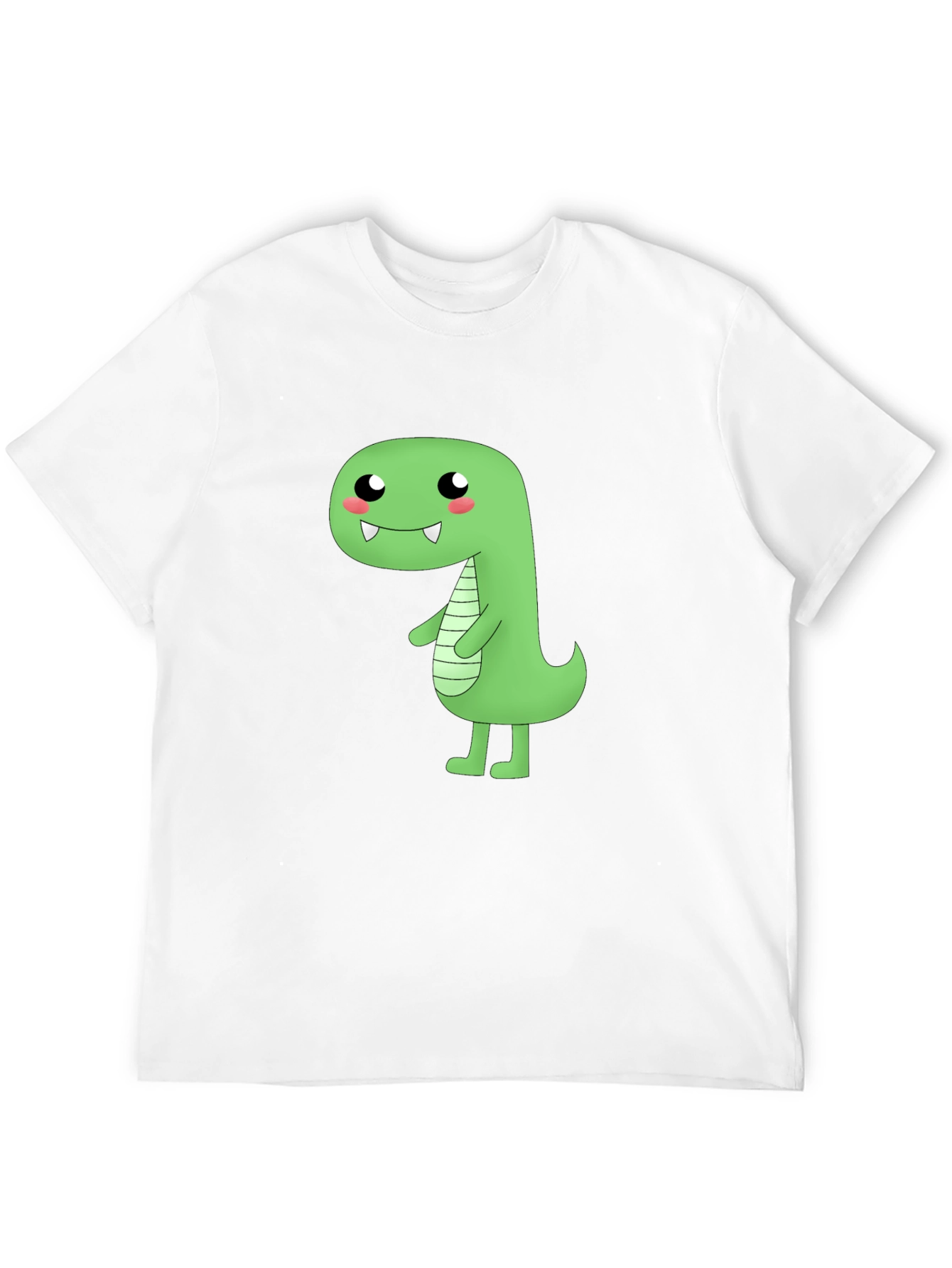 Kawaii Dinosaur Graphic Tee - Black Cotton T-Shirt