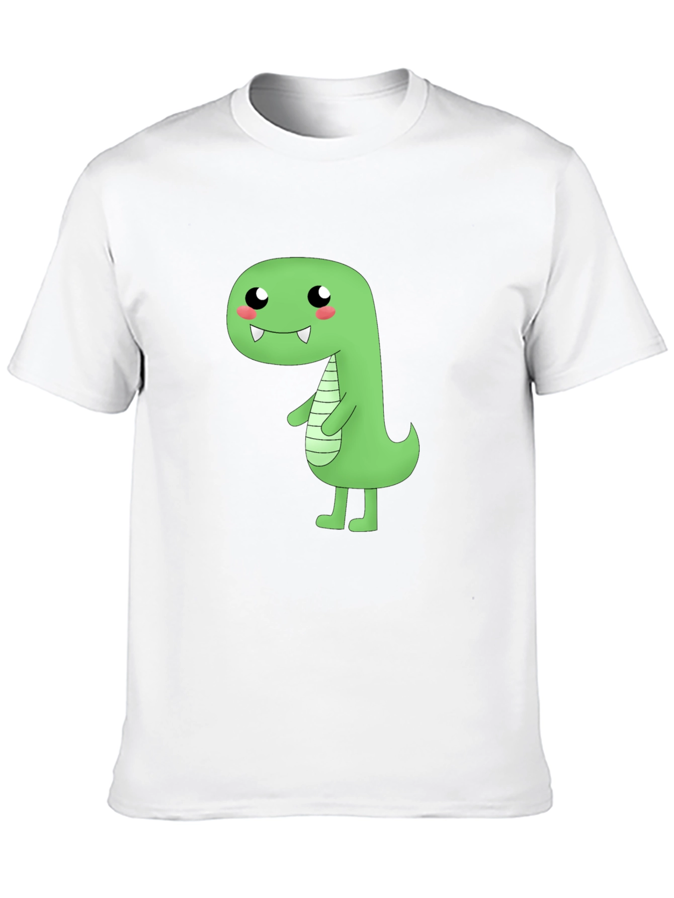 Kawaii Dinosaur Graphic Tee - Black Cotton T-Shirt