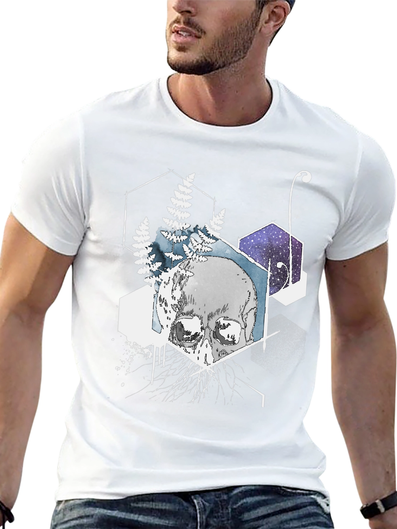 Geometric Skull T-Shirt - Black Graphic Tee