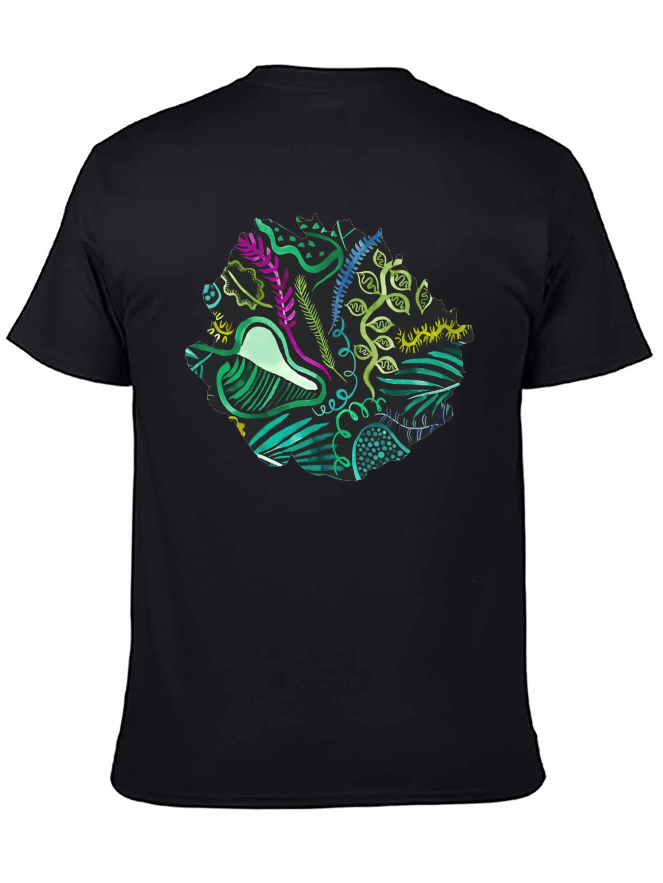 Abstract Nature Graphic Black T-Shirt
