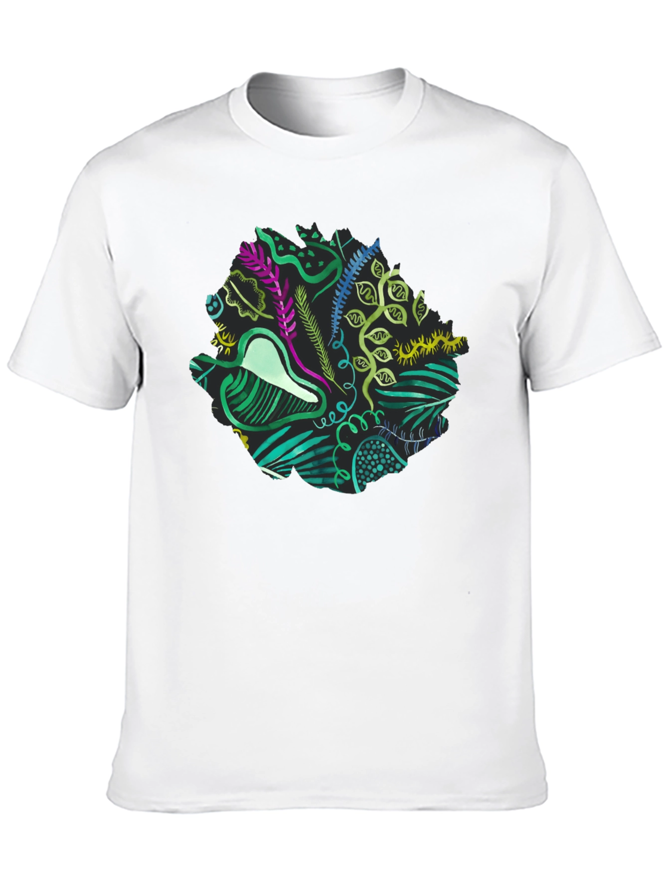 Abstract Nature Graphic Black T-Shirt