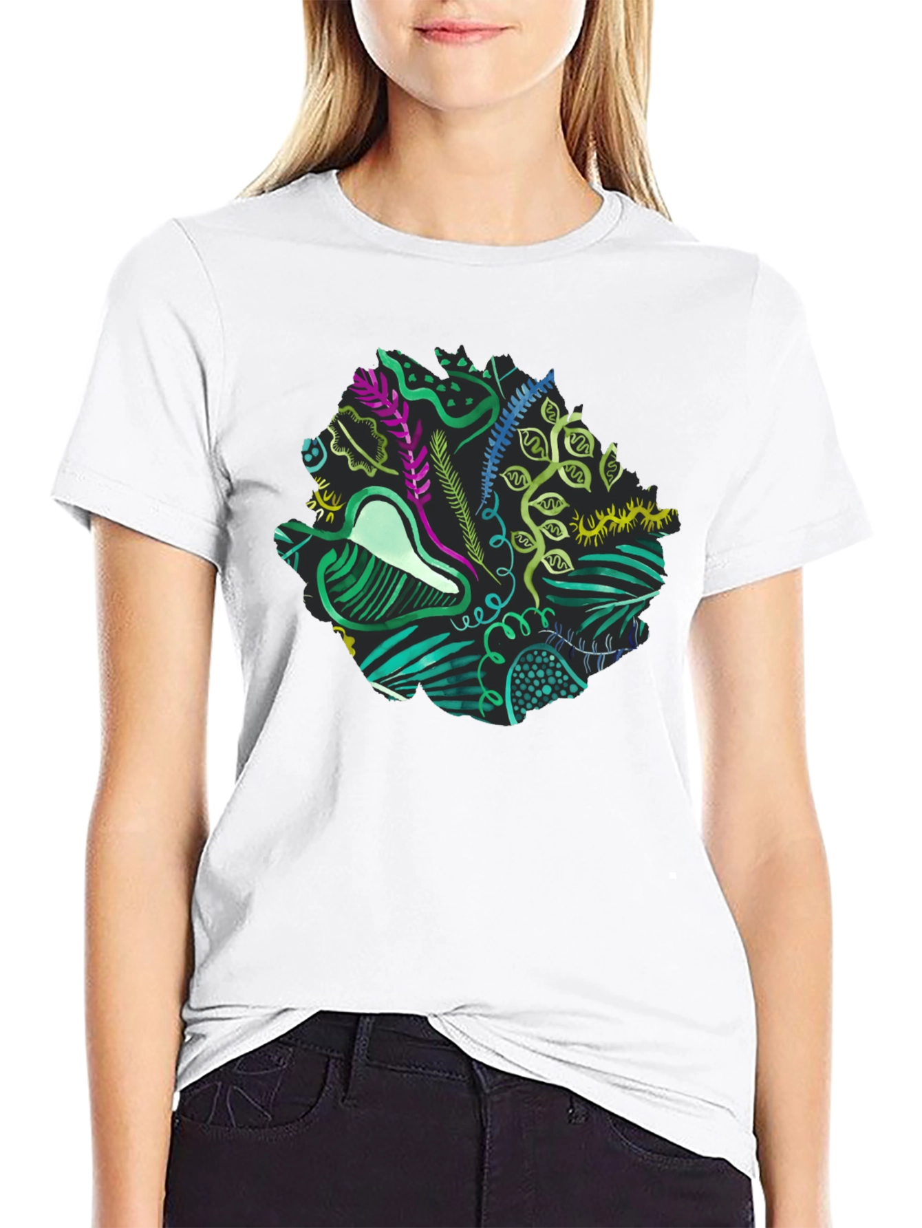 Abstract Nature Graphic Black T-Shirt
