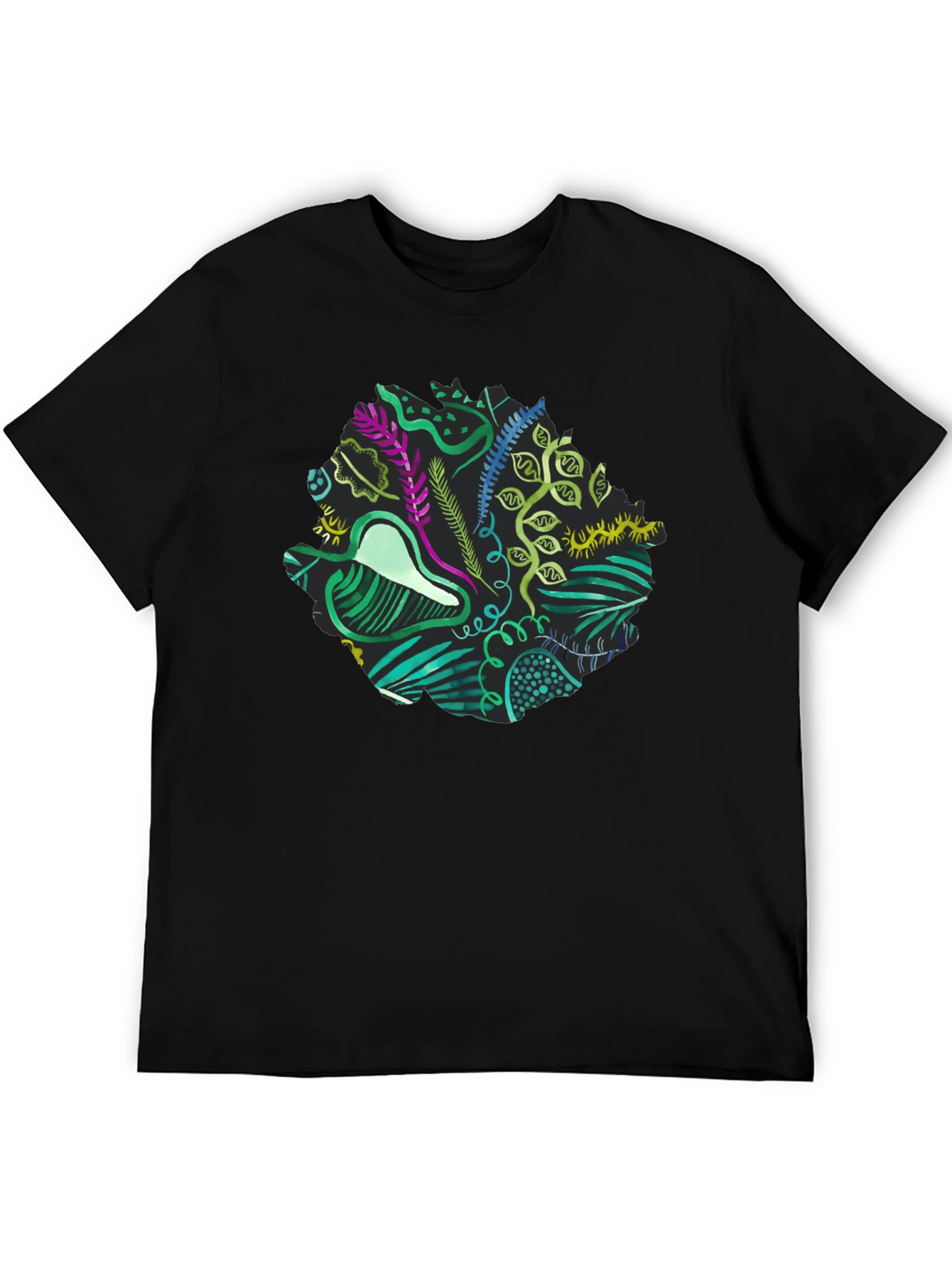 Abstract Nature Graphic Black T-Shirt