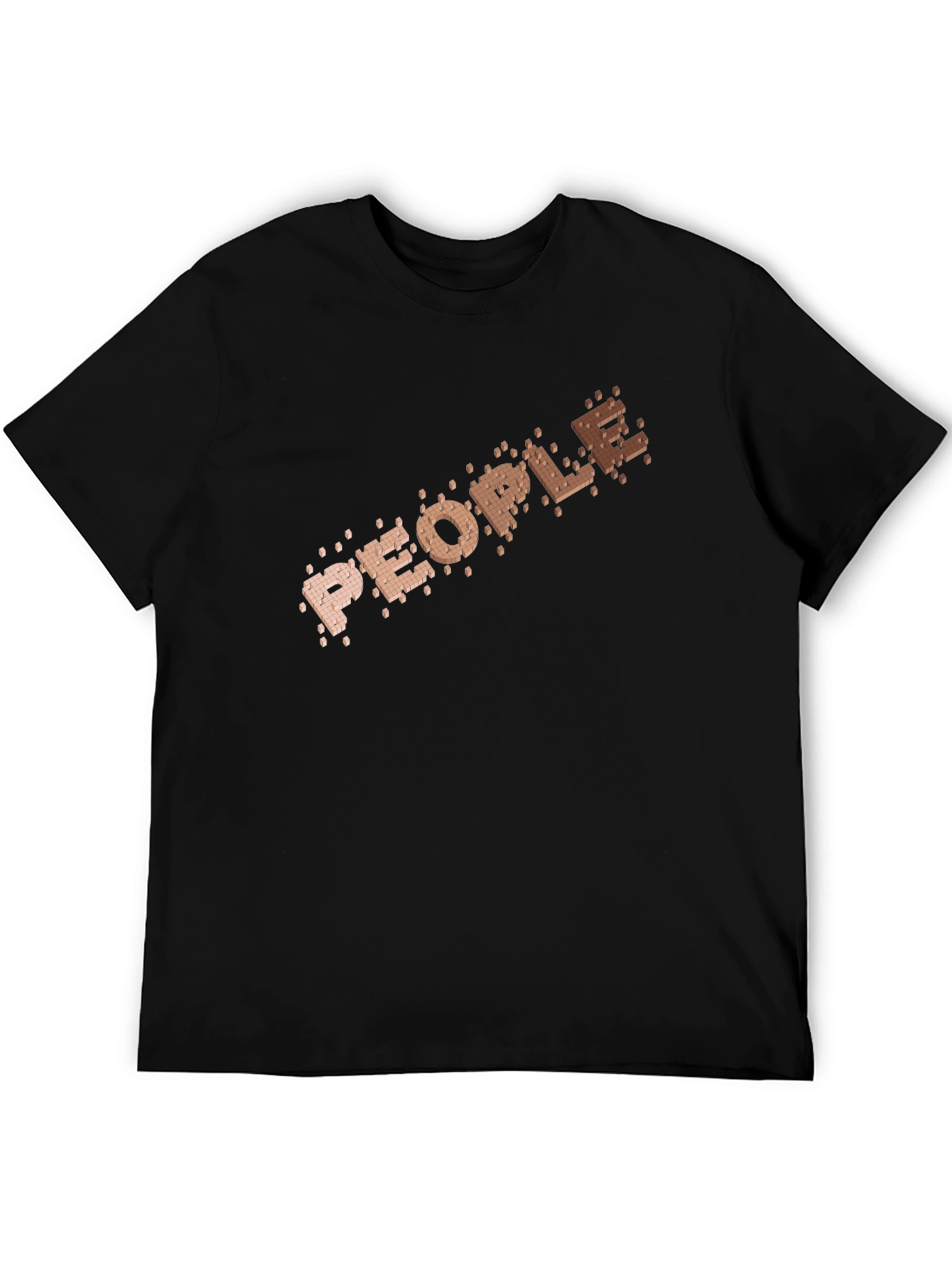 People Brick Pattern Black Tee