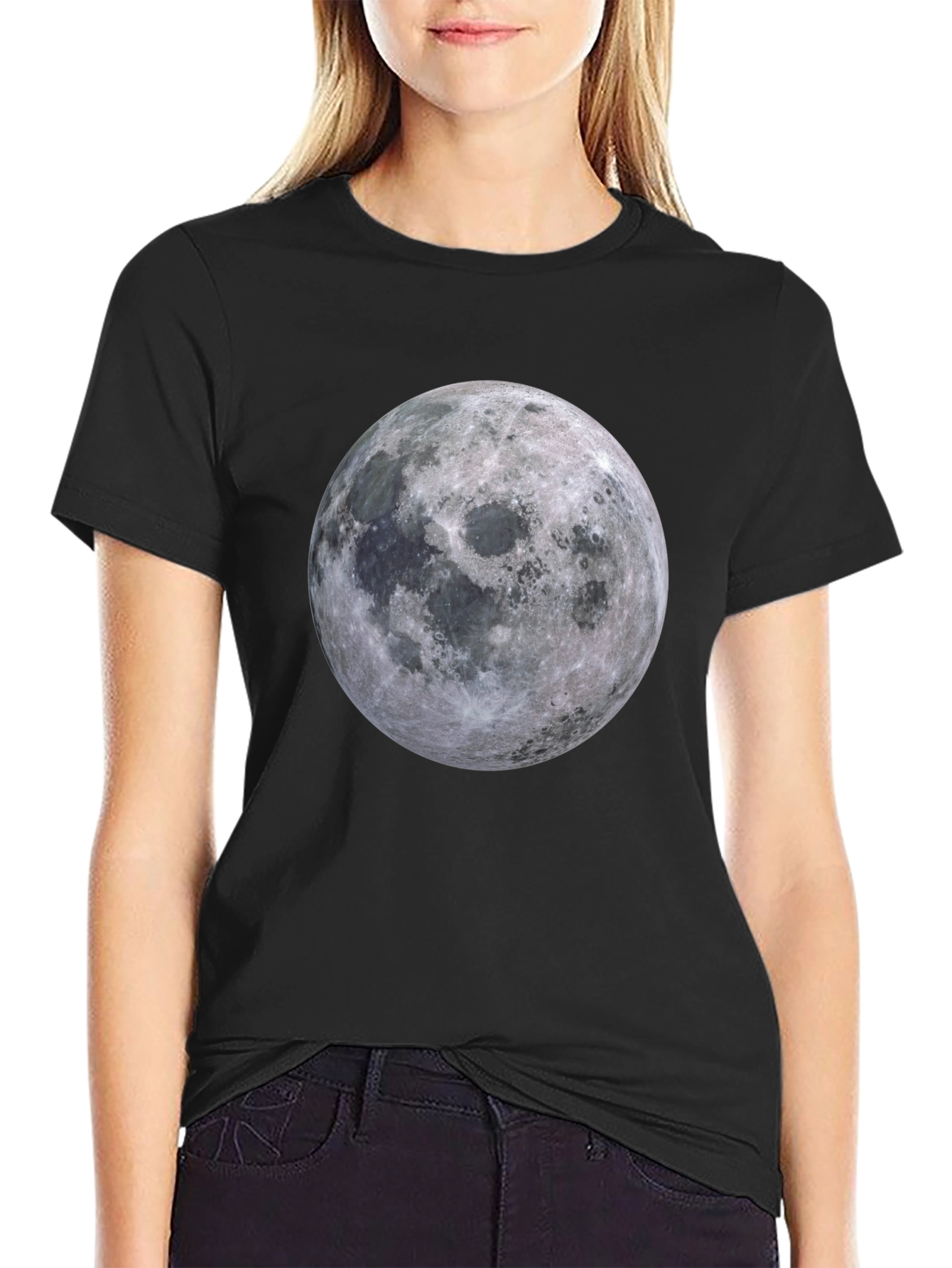 Moon Graphic Black T-Shirt