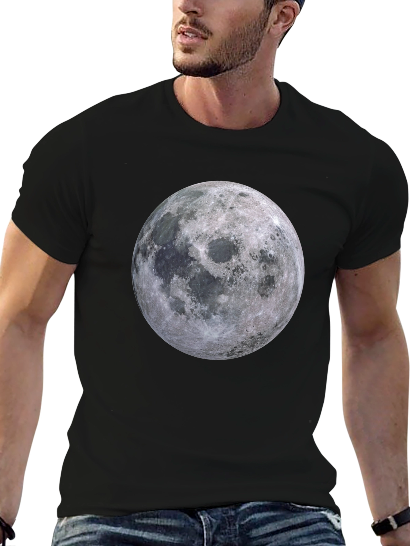 Moon Graphic Black T-Shirt