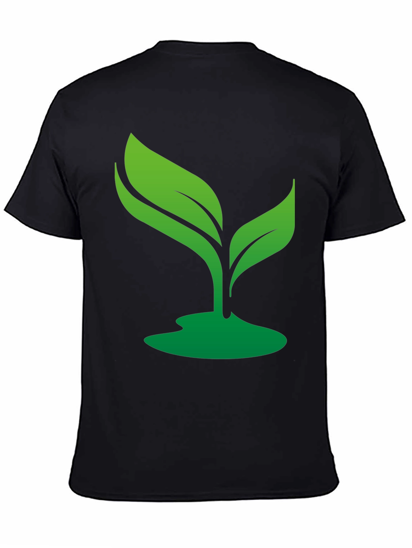 Nature Plant T-Shirt - Black Cotton Blend