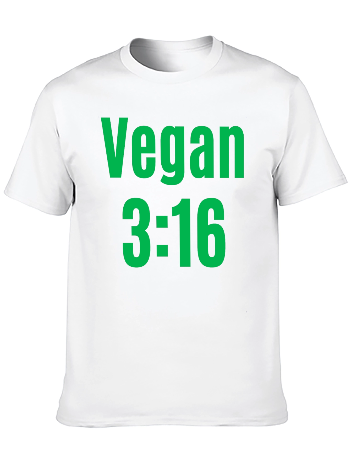 Vegan 3:16 T-Shirt - Bold Green Print on Black