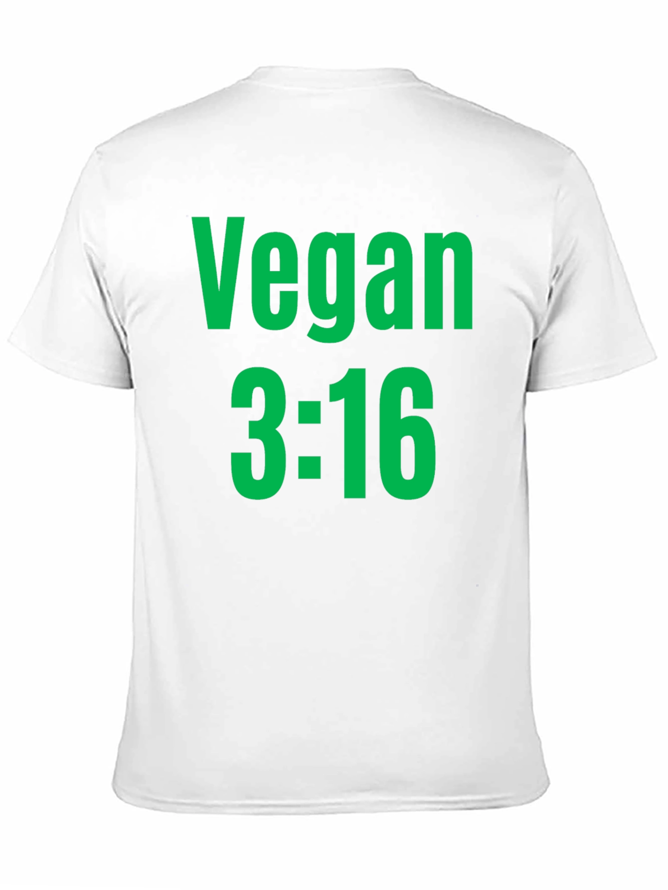 Vegan 3:16 T-Shirt - Bold Green Print on Black