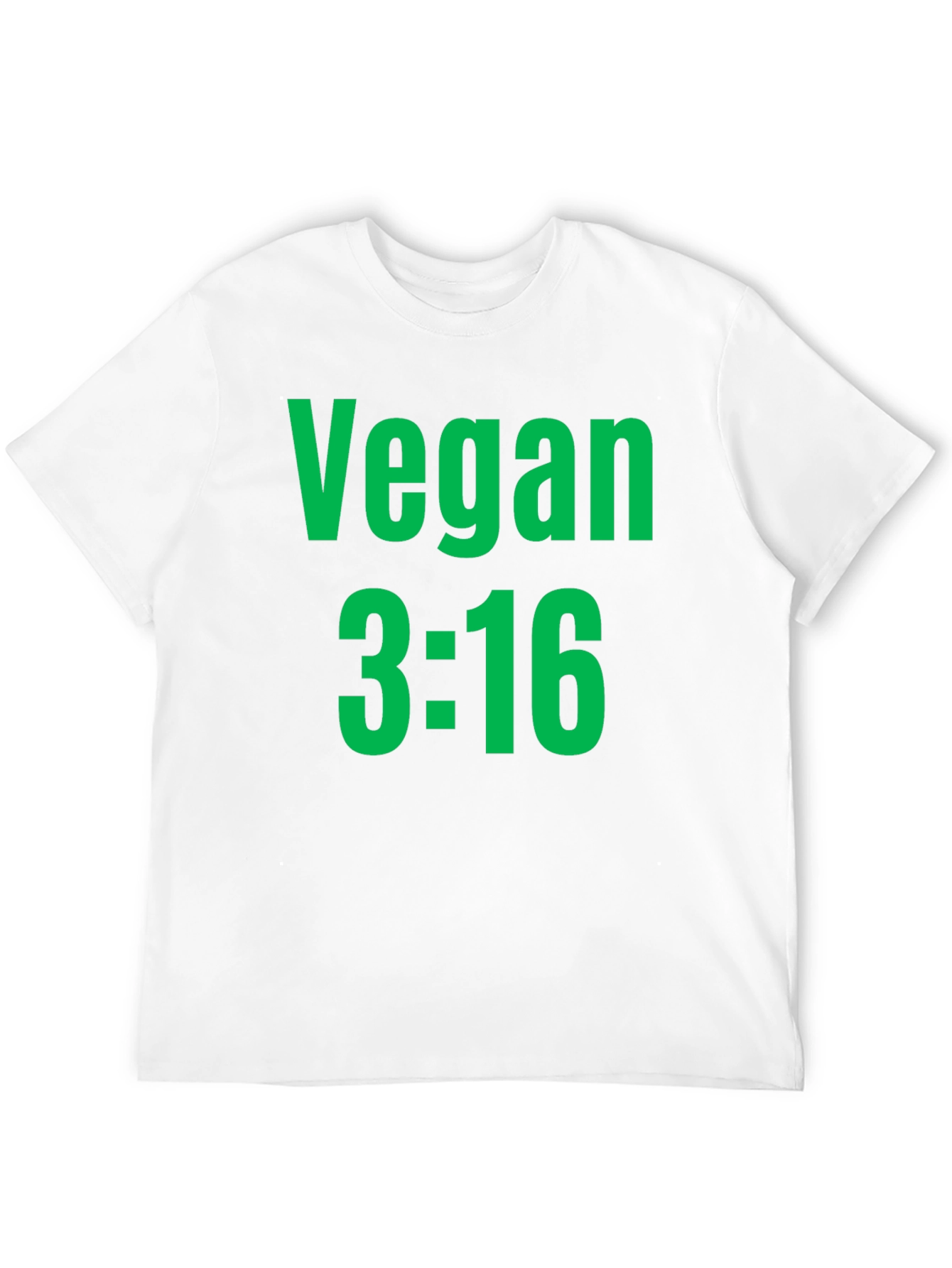 Vegan 3:16 T-Shirt - Bold Green Print on Black
