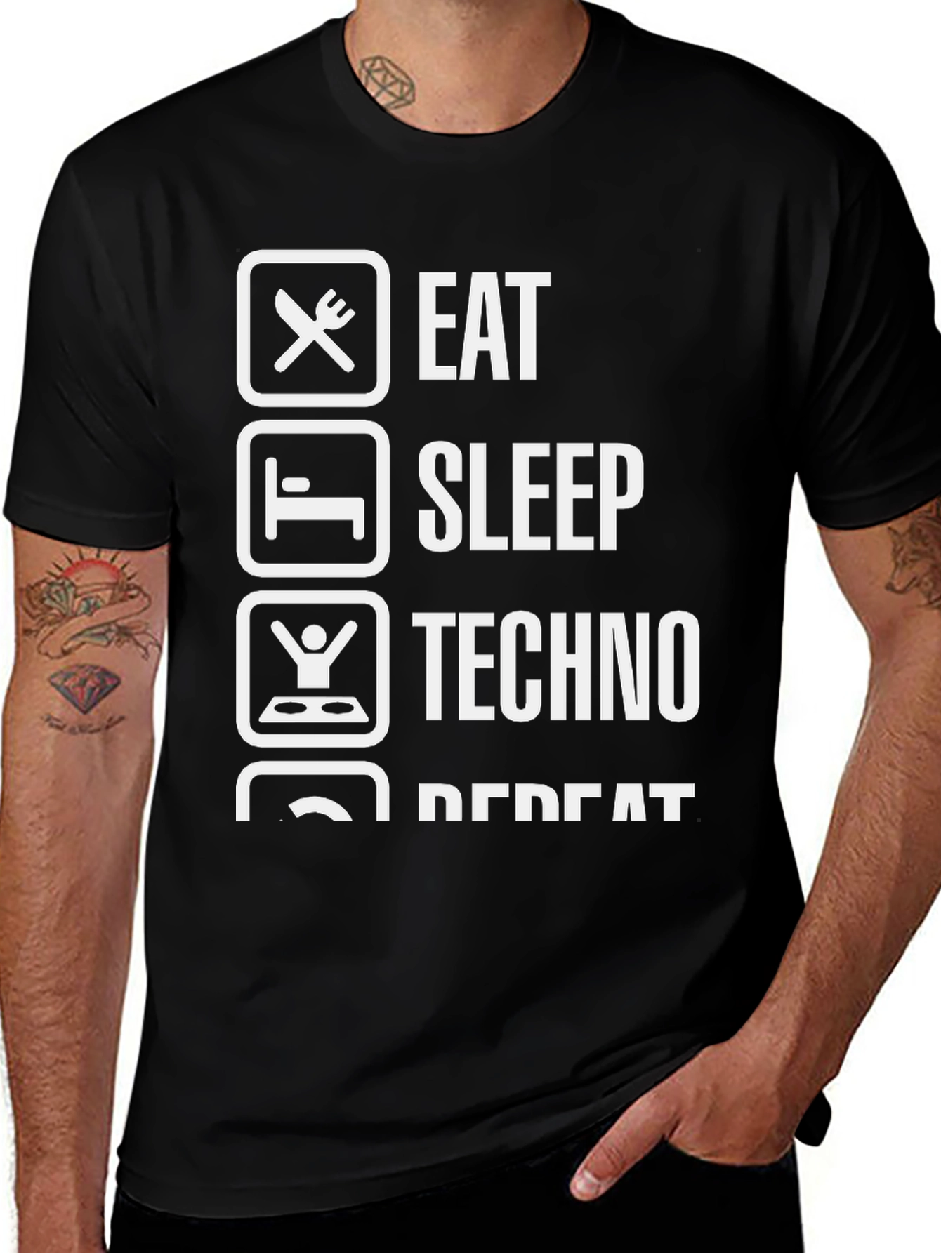 Eat Sleep Techno Repeat T-Shirt