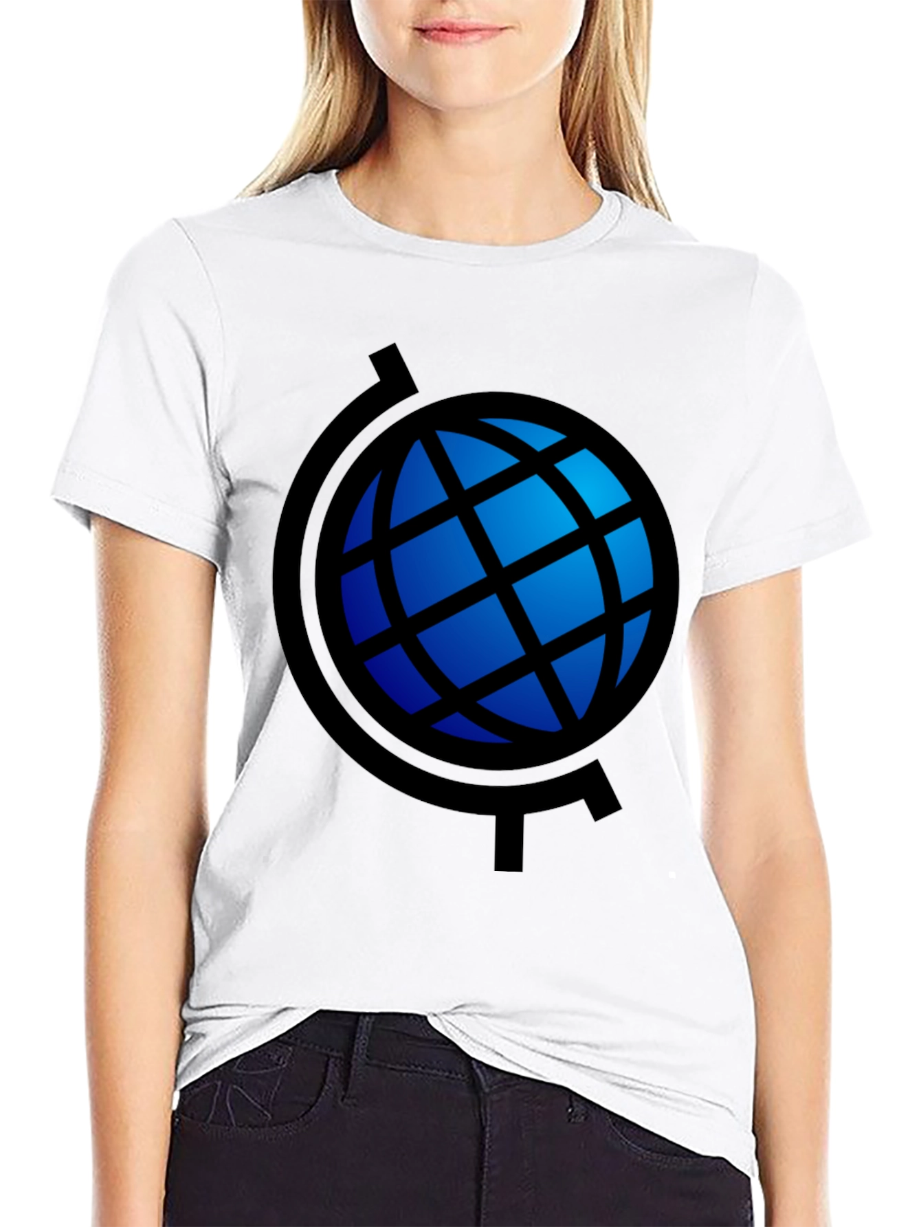 Globe Graphic Black T-Shirt - Stylish Travel Tee