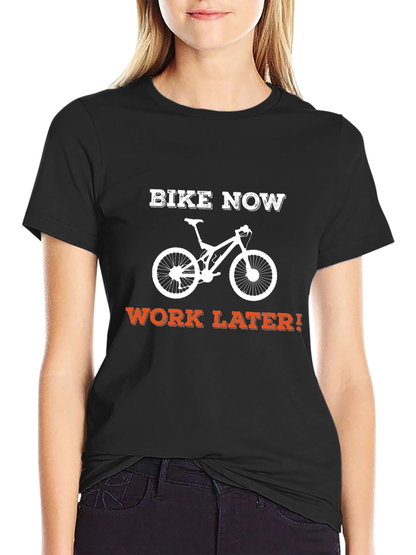 Bike Now Work Later T-Shirt
