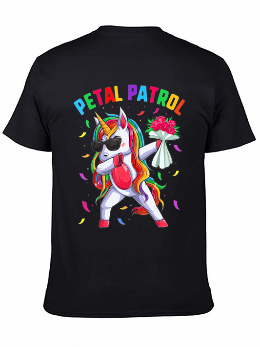 Petal Patrol Unicorn Graphic Tee - Fun & Festive Design