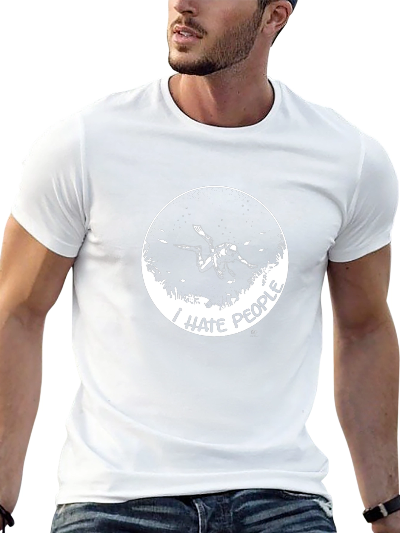 I Hate People Diver Graphic T-Shirt