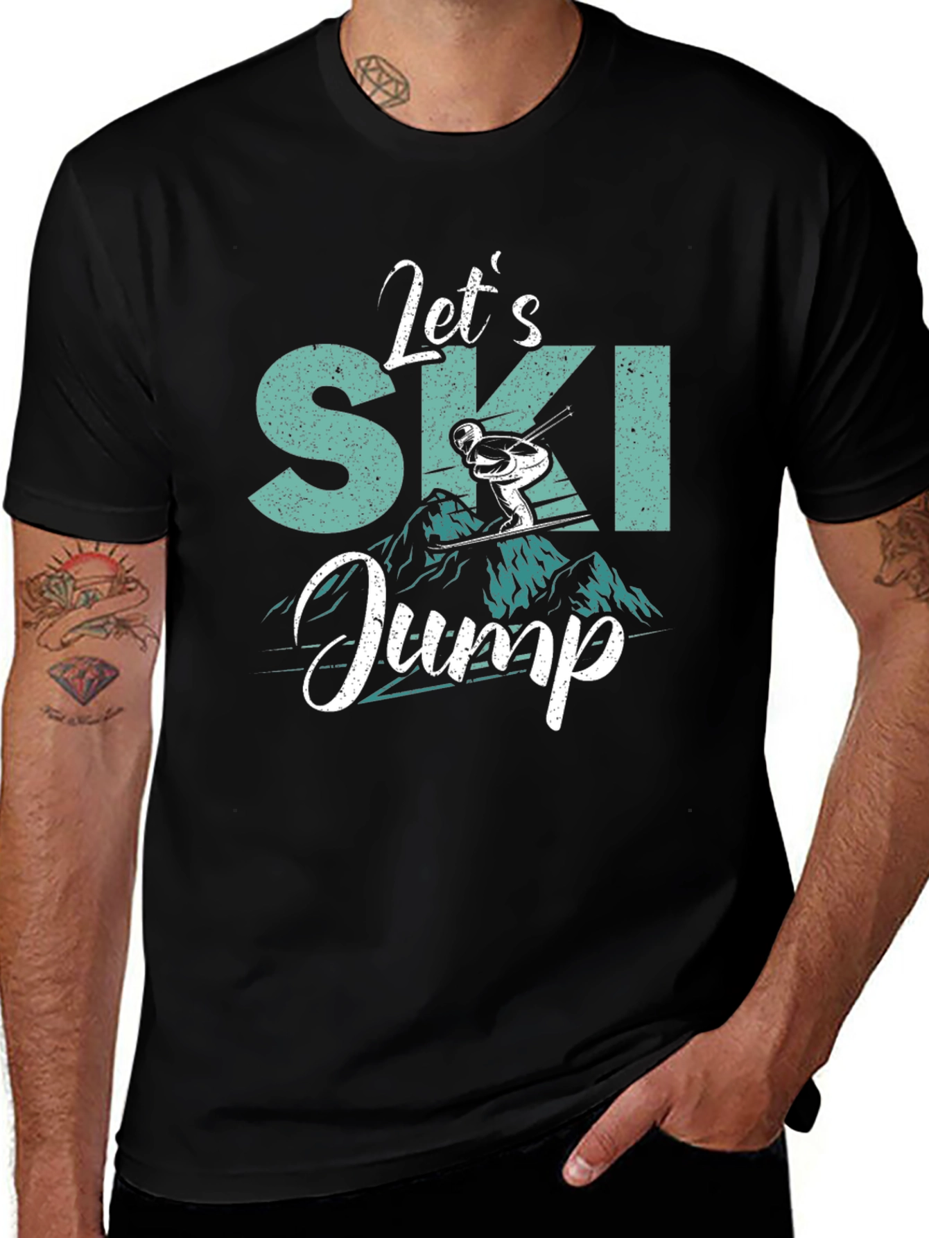 Lets Ski Jump Graphic T-Shirt