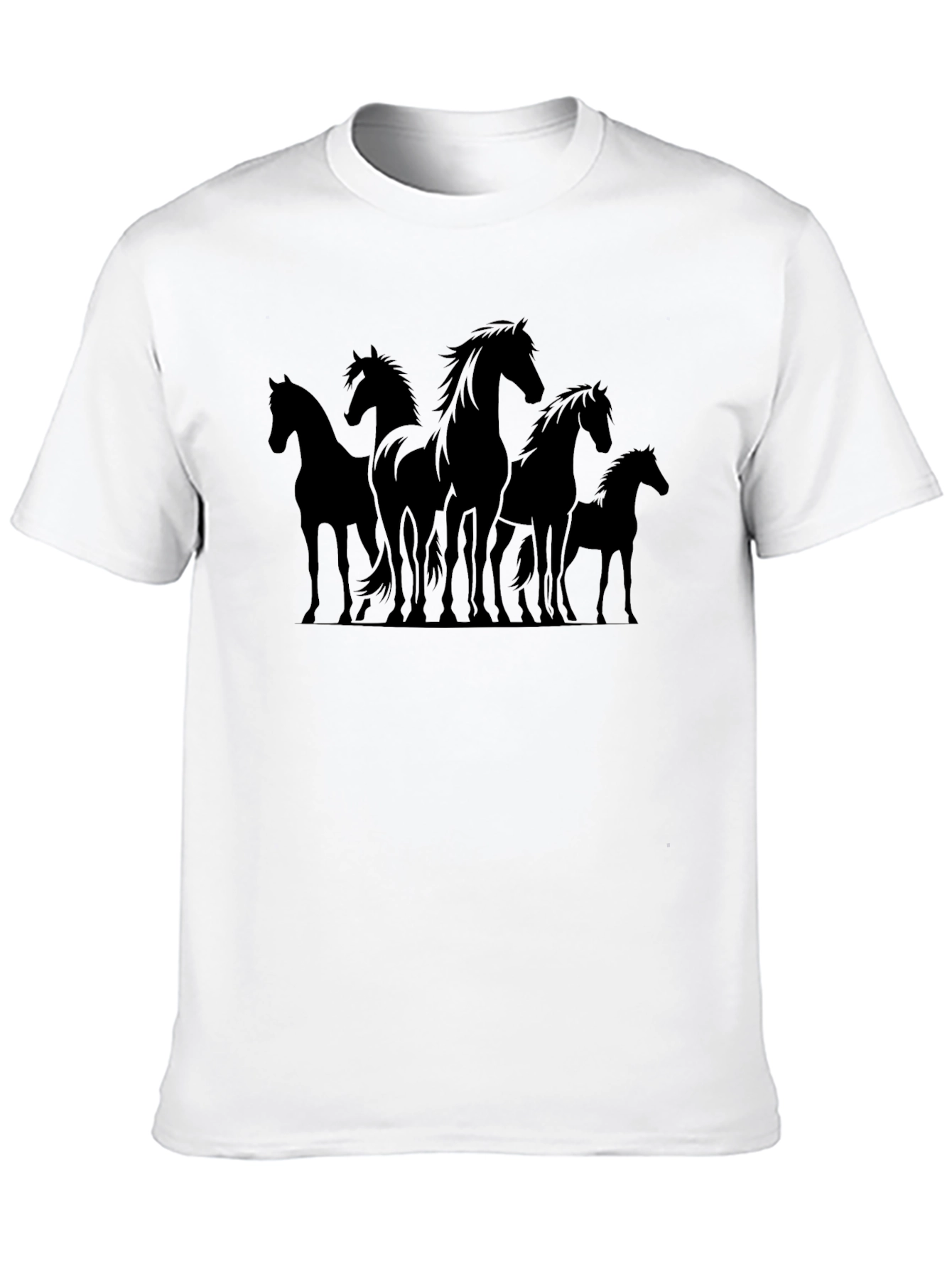 Horse Silhouette Graphic Black T-Shirt