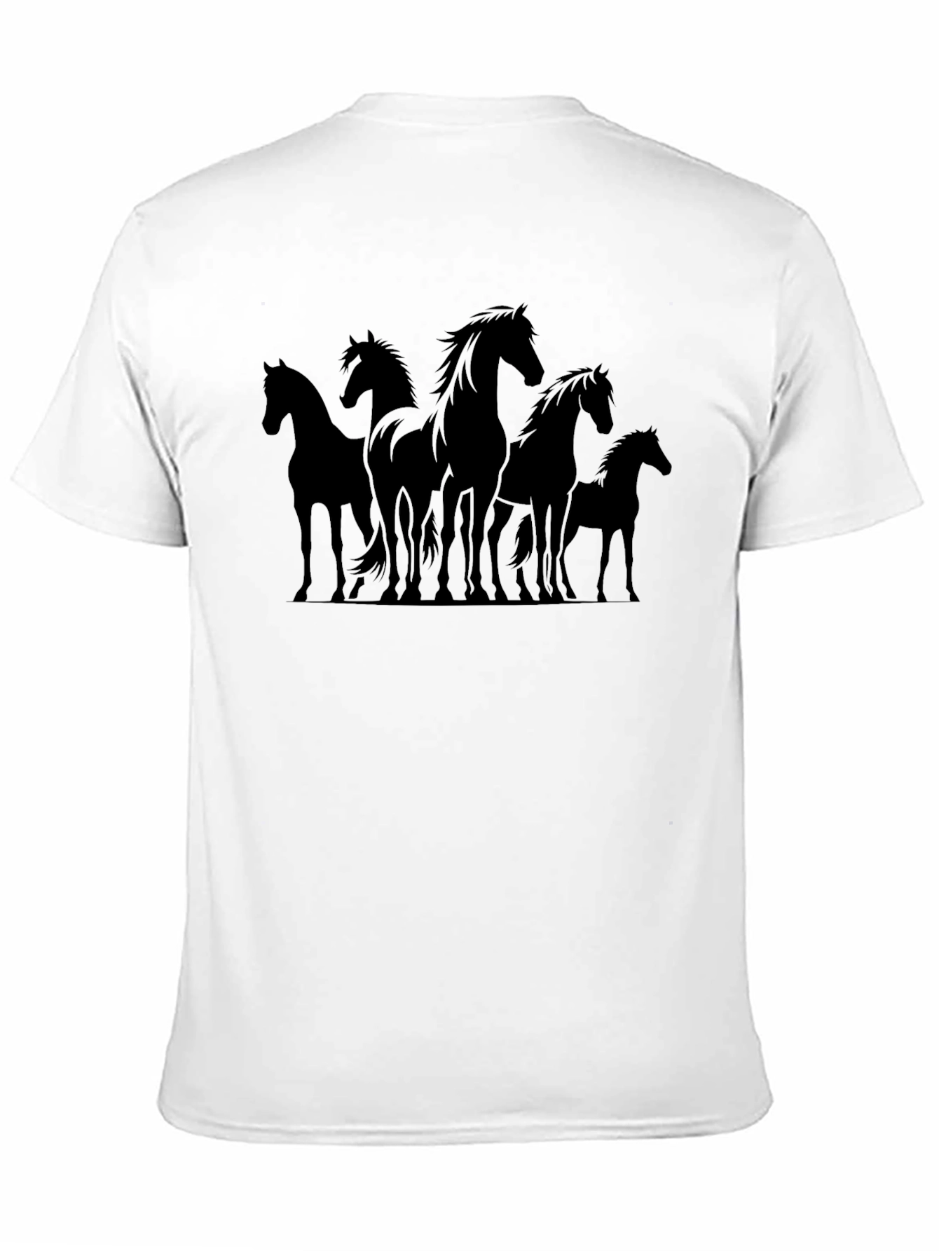 Horse Silhouette Graphic Black T-Shirt