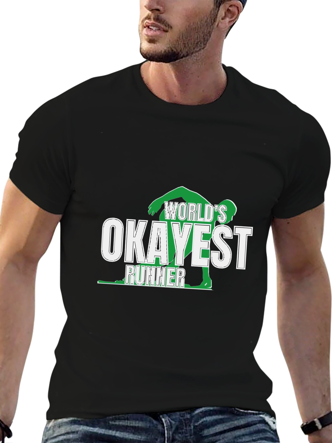 Worlds Okayest Runner T-Shirt - Black Graphic Tee