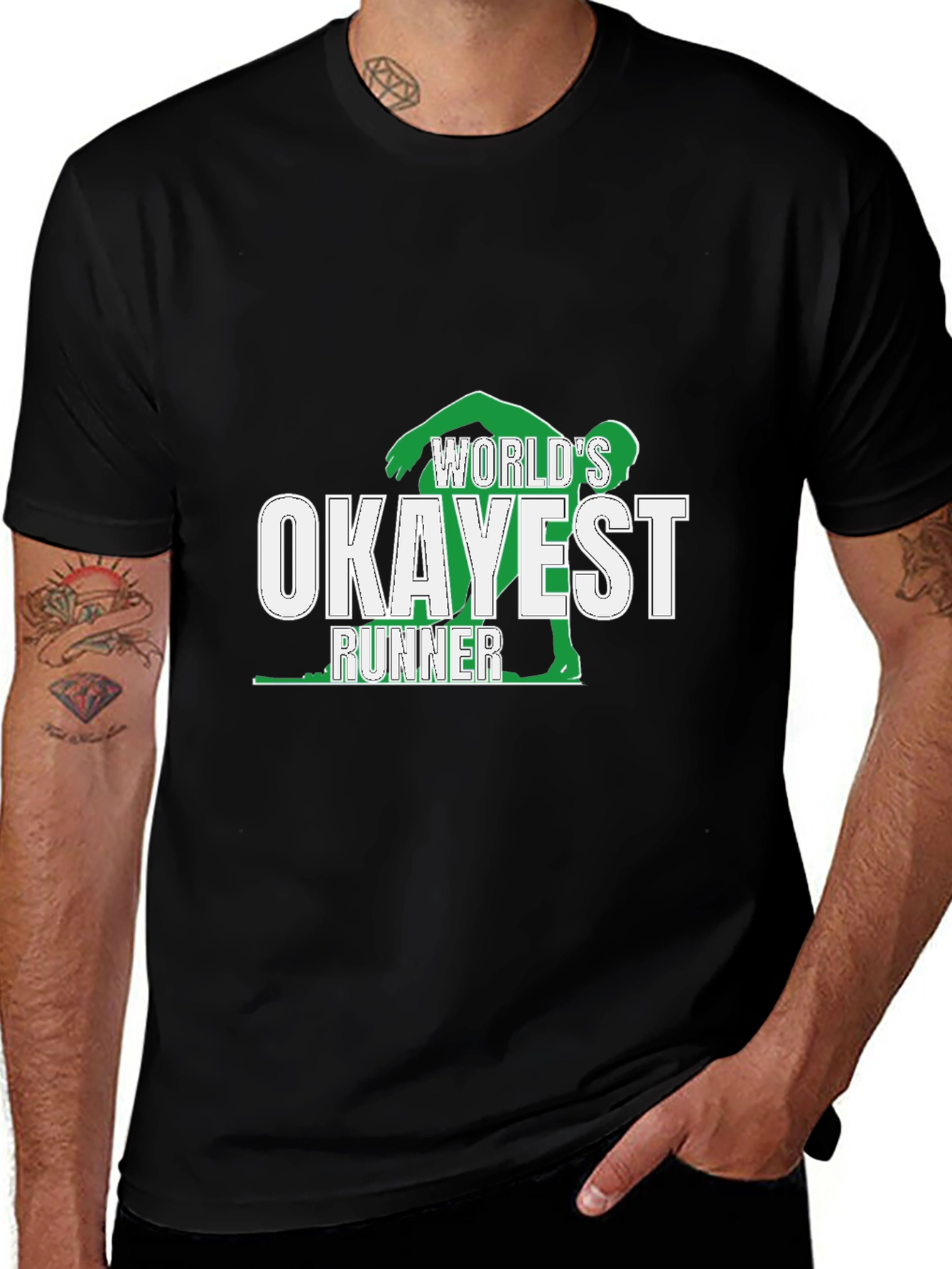 Worlds Okayest Runner T-Shirt - Black Graphic Tee
