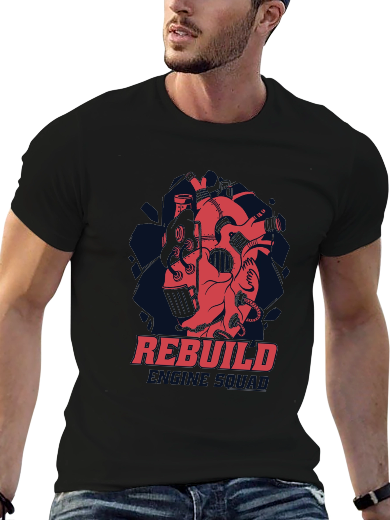 Rebuild Engine Squad Black Graphic Tee