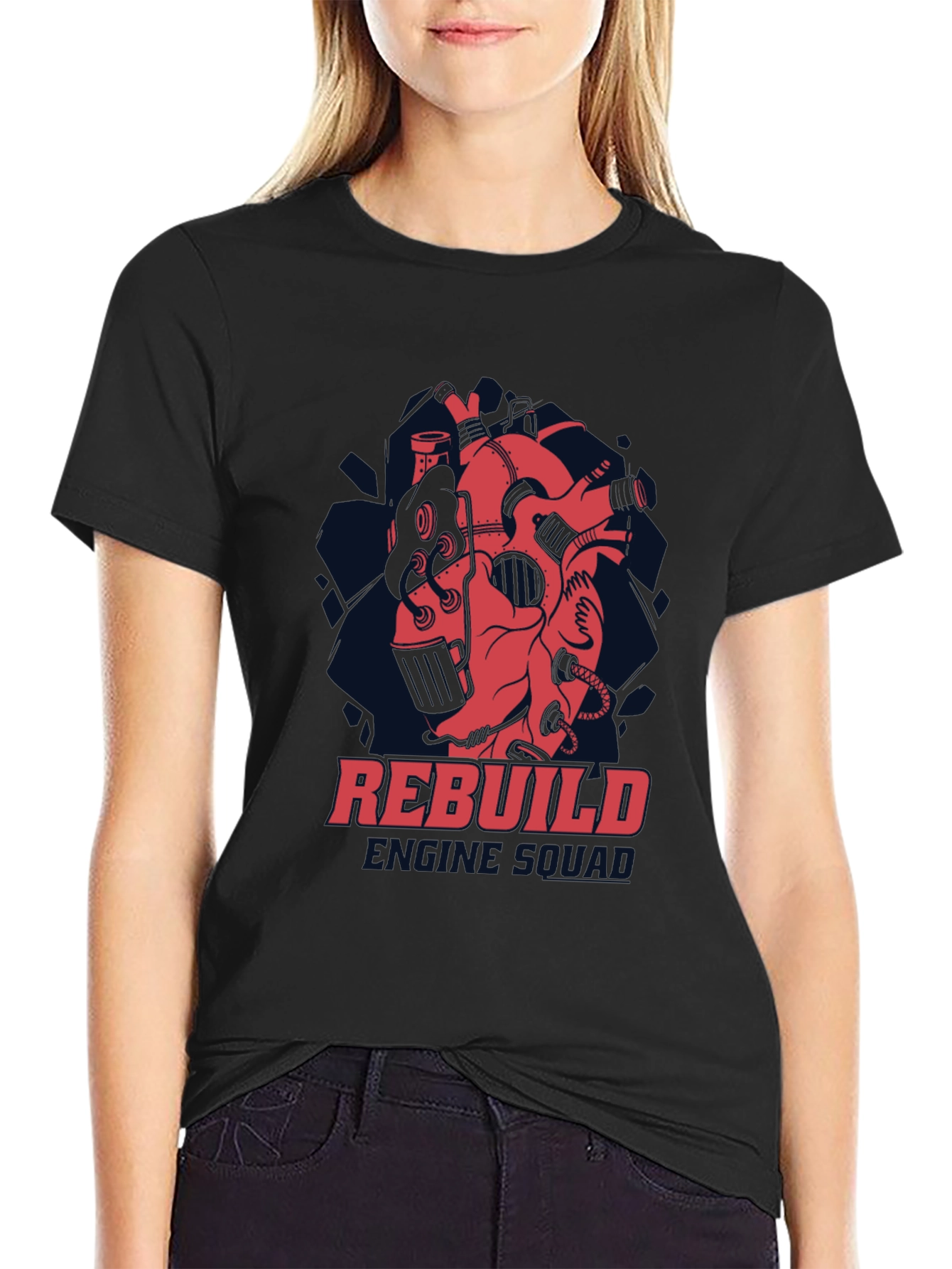 Rebuild Engine Squad Black Graphic Tee