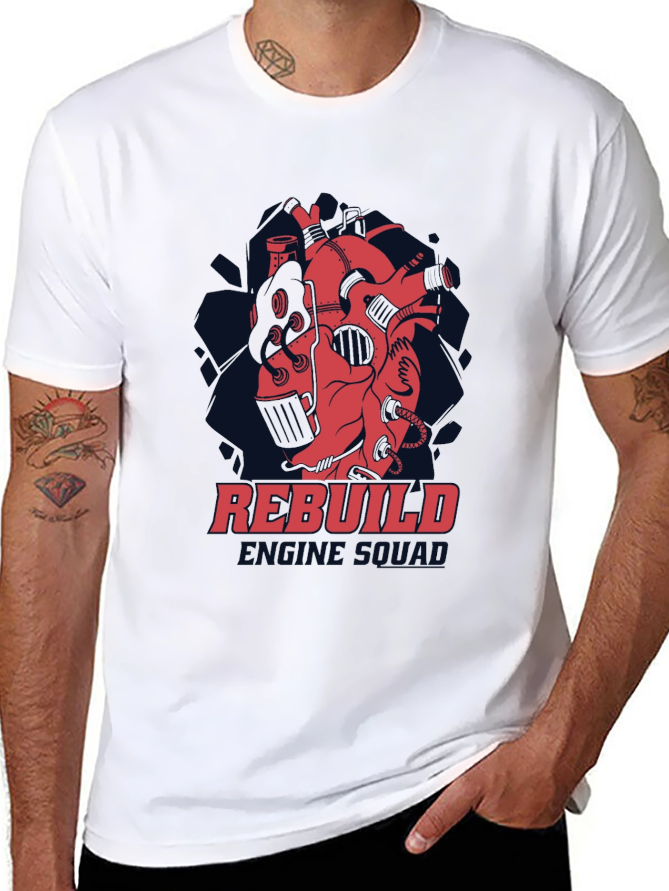 Rebuild Engine Squad Black Graphic Tee