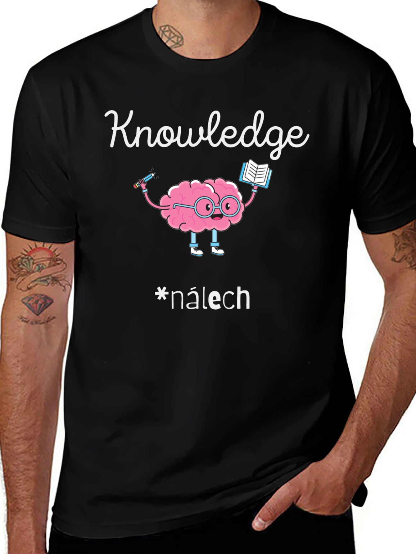 Knowledge Brain Graphic Tee - Black T-Shirt