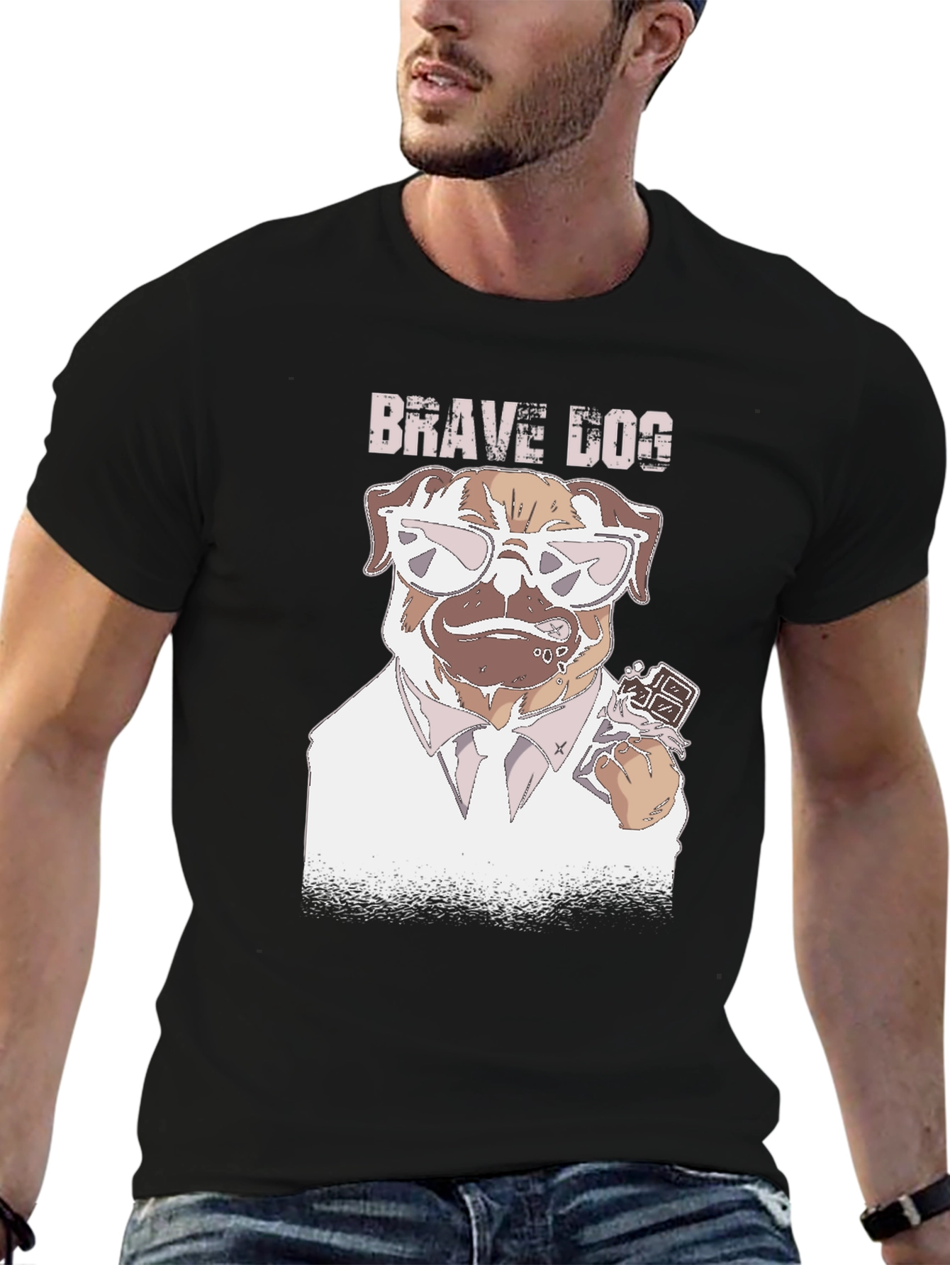 Brave Dog Graphic T-Shirt - Cool Canine Design