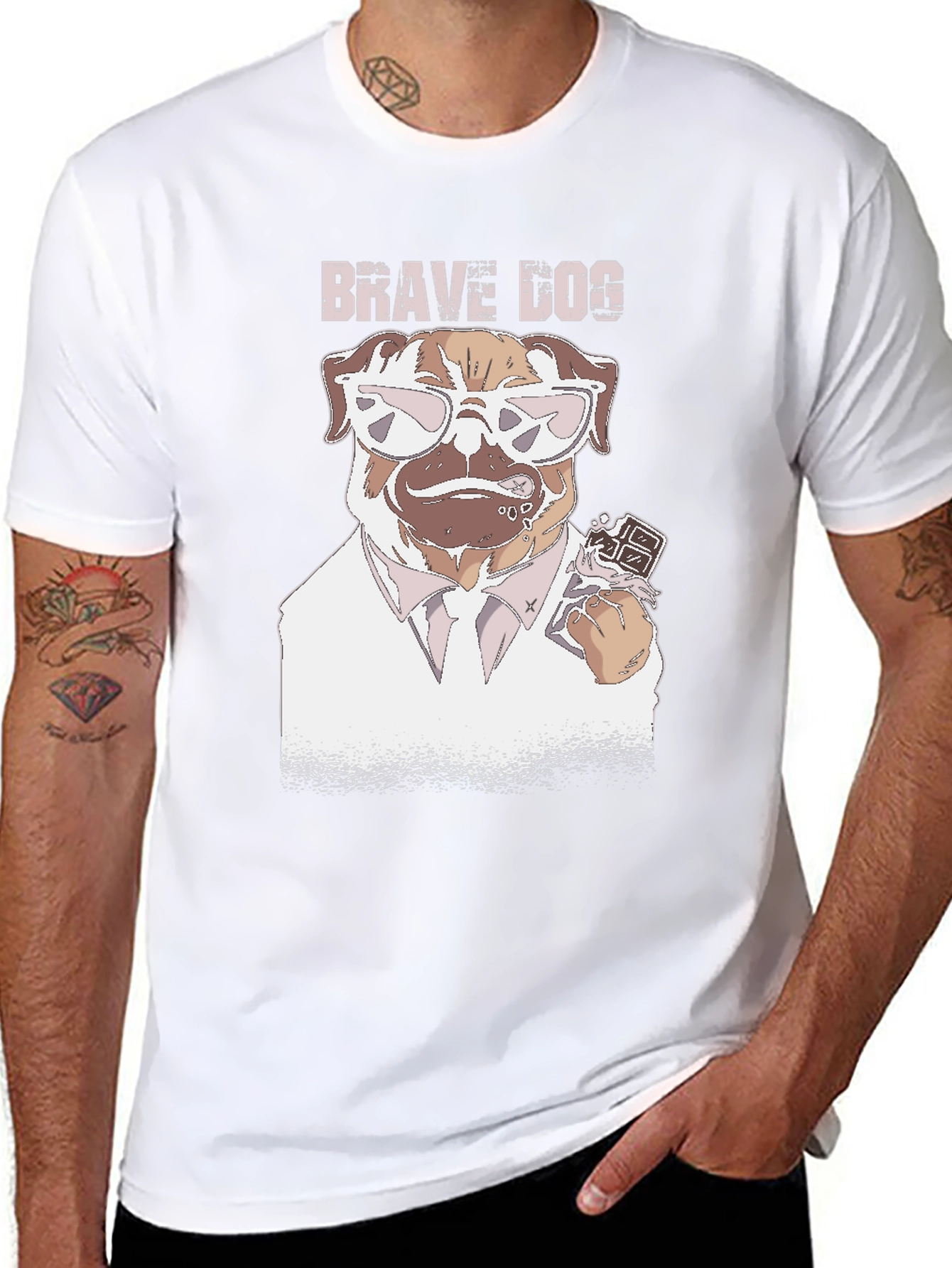 Brave Dog Graphic T-Shirt - Cool Canine Design