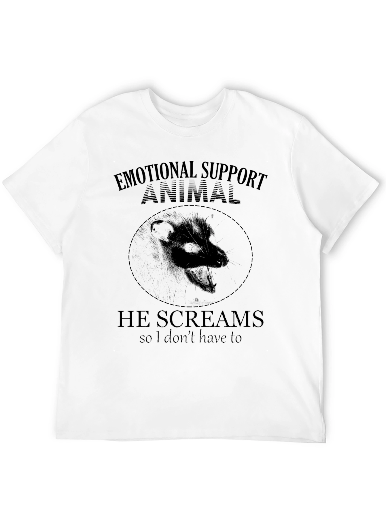 Emotional Support Animal Screaming Opossum T-Shirt