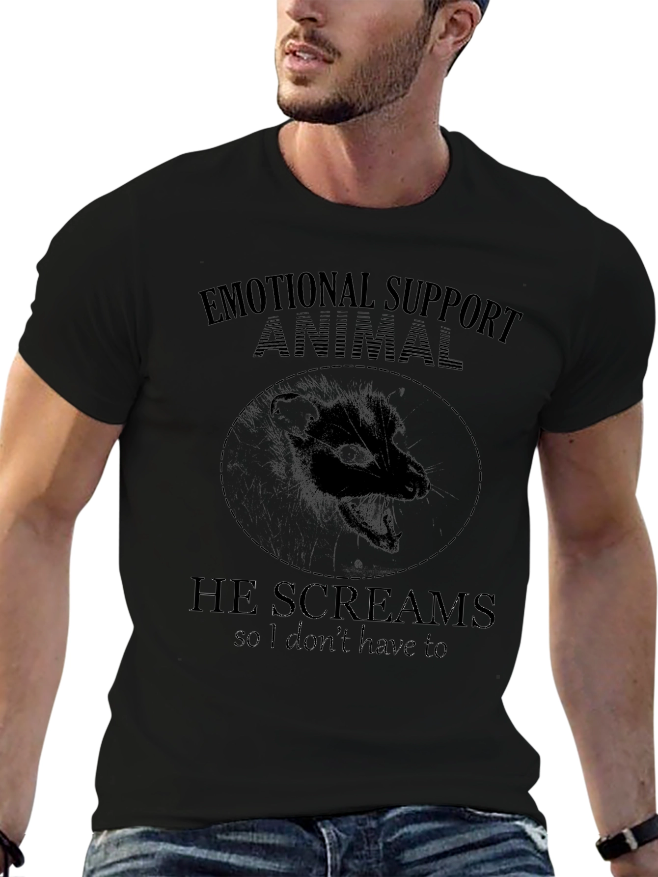 Emotional Support Animal Screaming Opossum T-Shirt