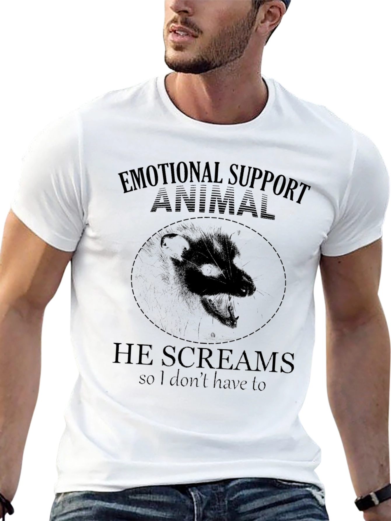 Emotional Support Animal Screaming Opossum T-Shirt