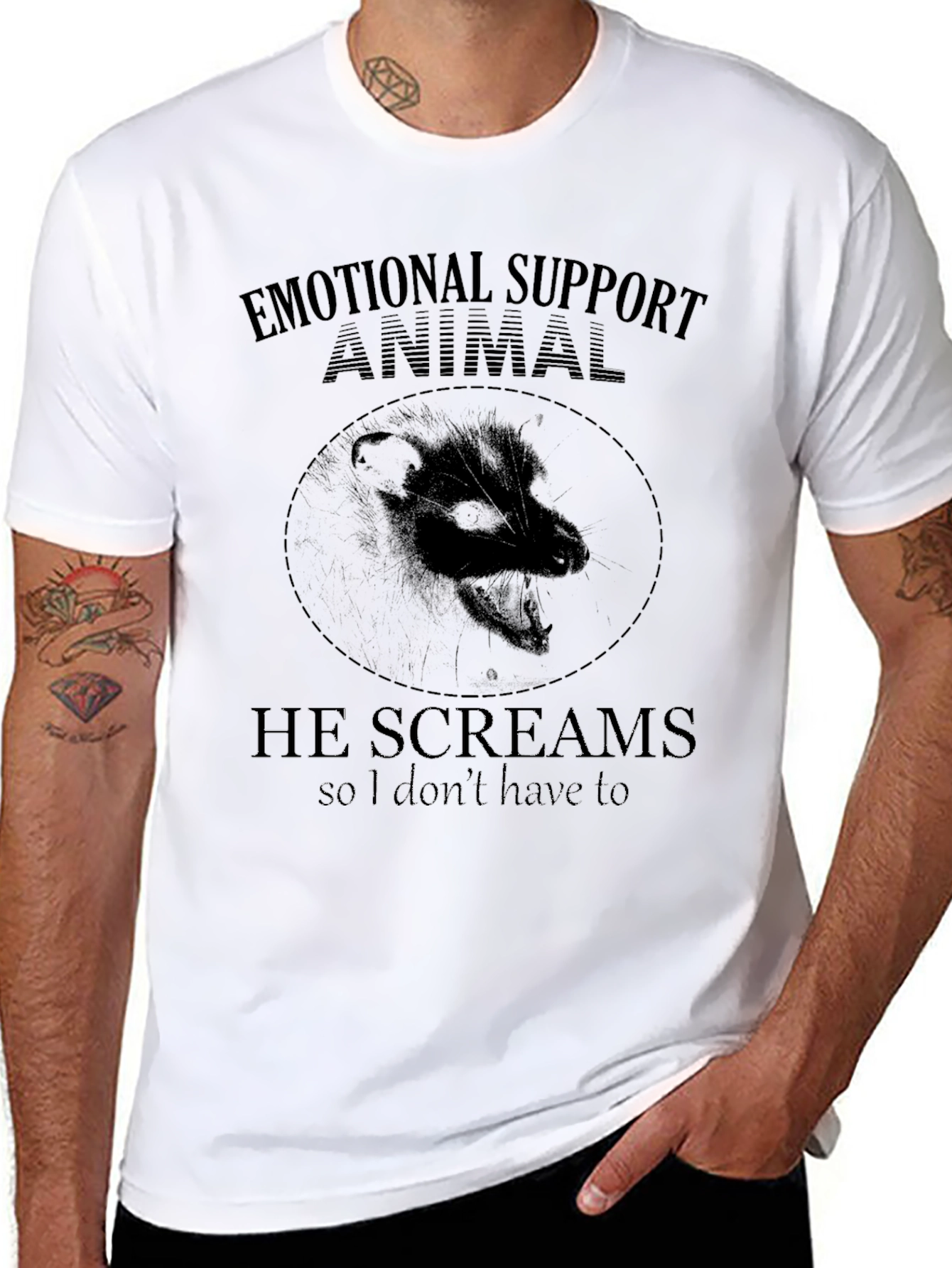 Emotional Support Animal Screaming Opossum T-Shirt