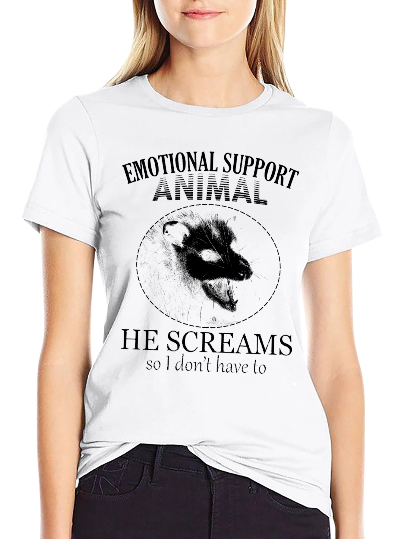 Emotional Support Animal Screaming Opossum T-Shirt