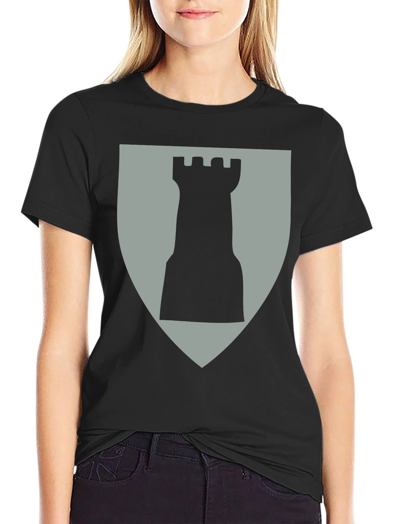 Chess Rook Graphic Tee - Black