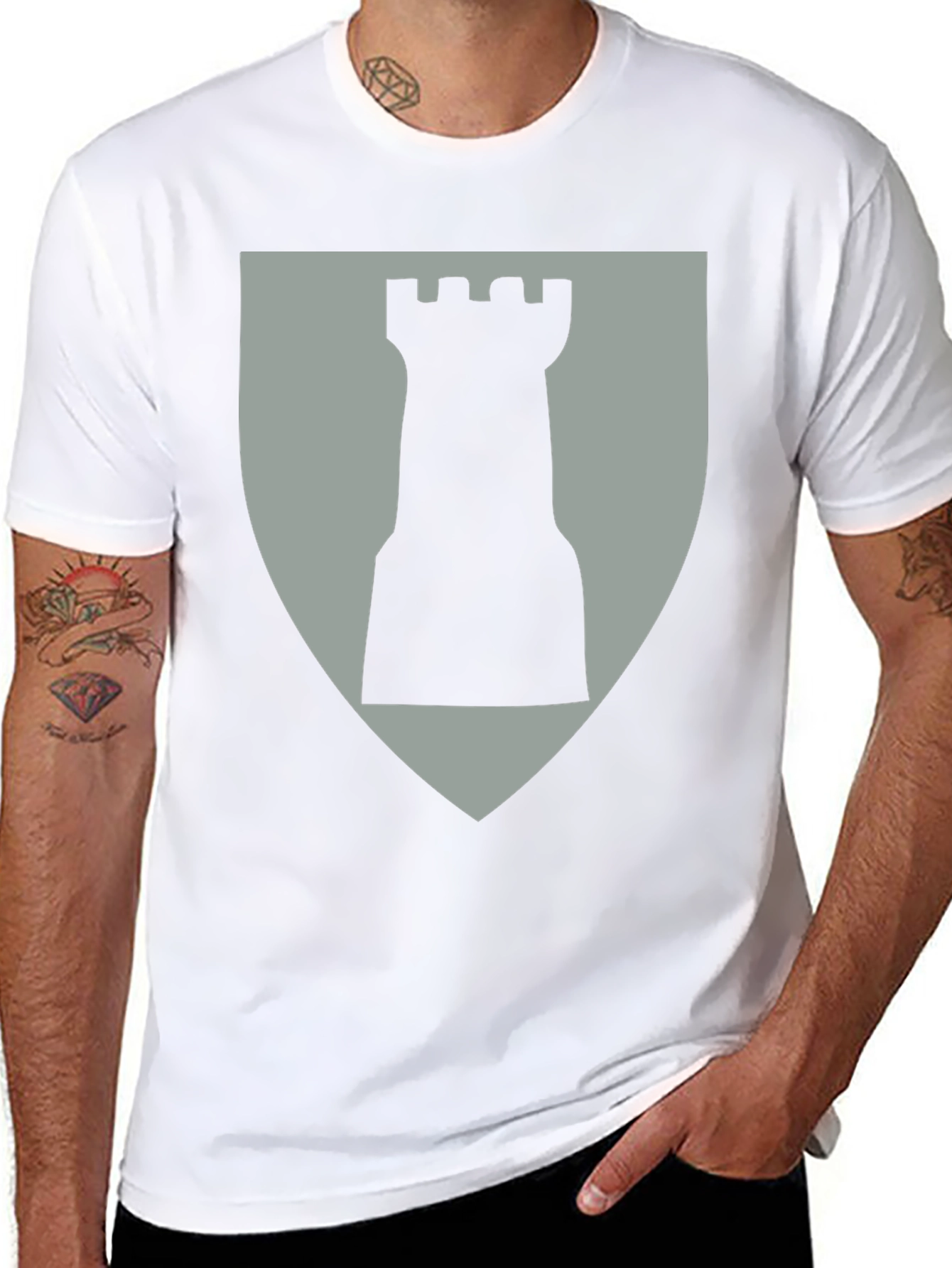 Chess Rook Graphic Tee - Black