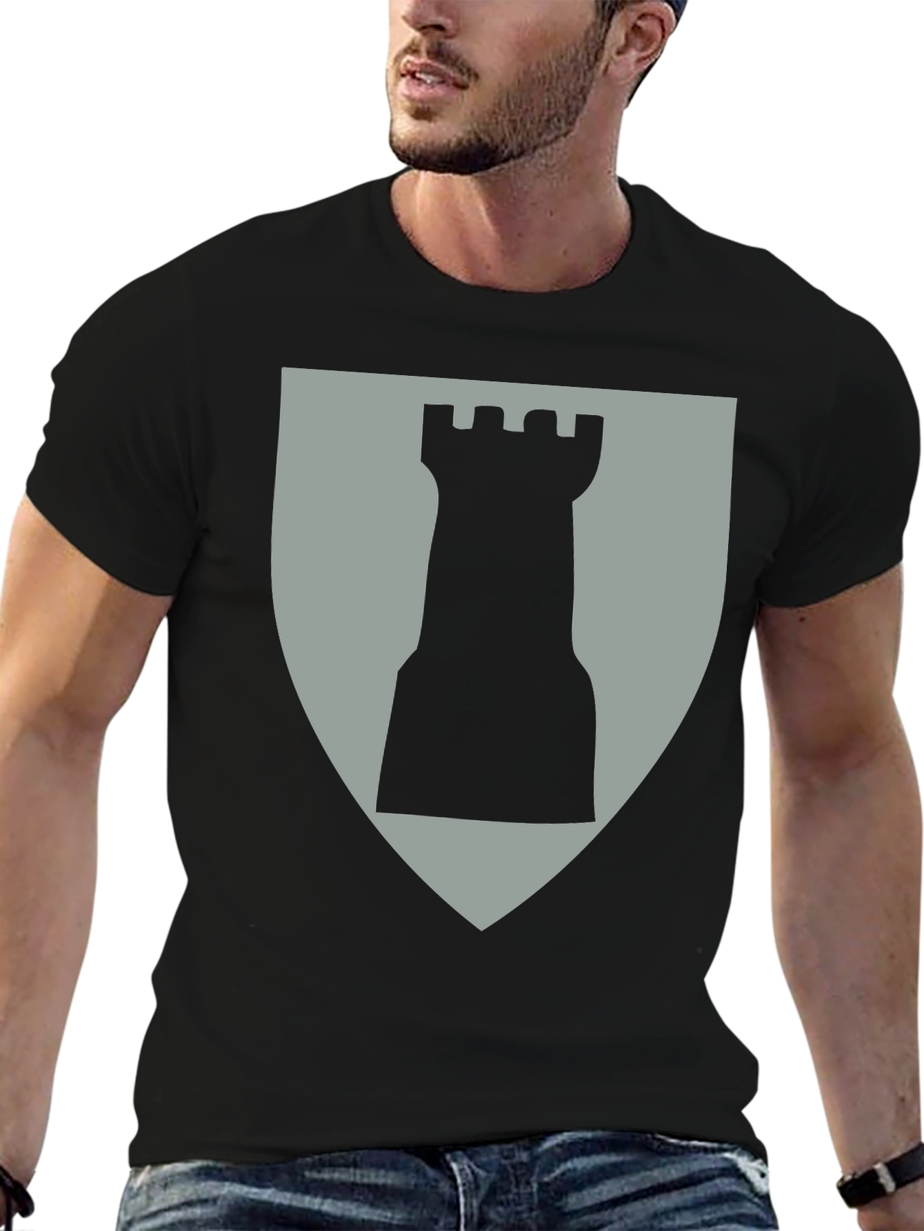 Chess Rook Graphic Tee - Black