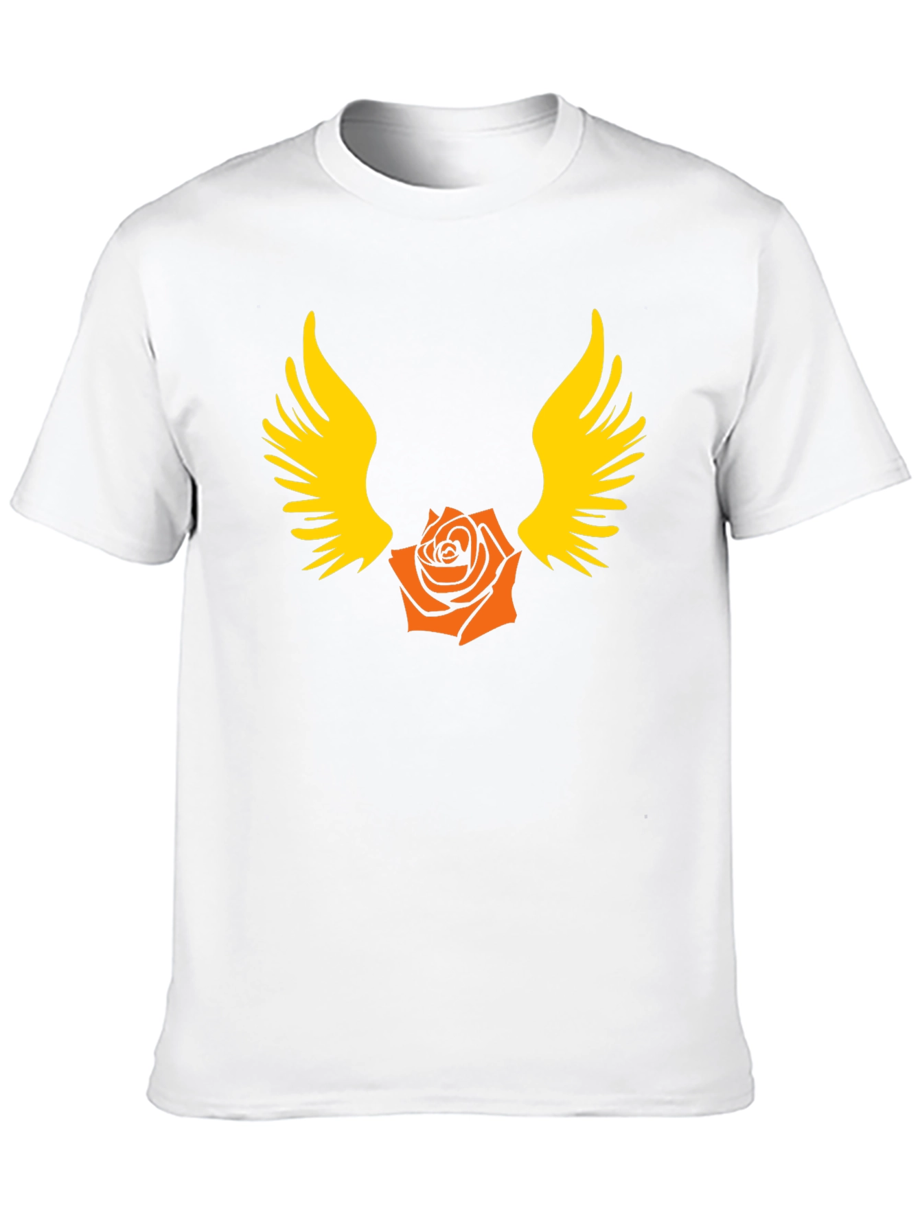 Winged Rose Graphic T-Shirt - Bold Black Cotton Tee
