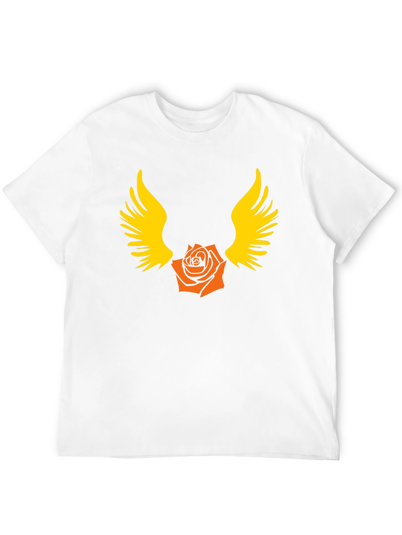 Winged Rose Graphic T-Shirt - Bold Black Cotton Tee