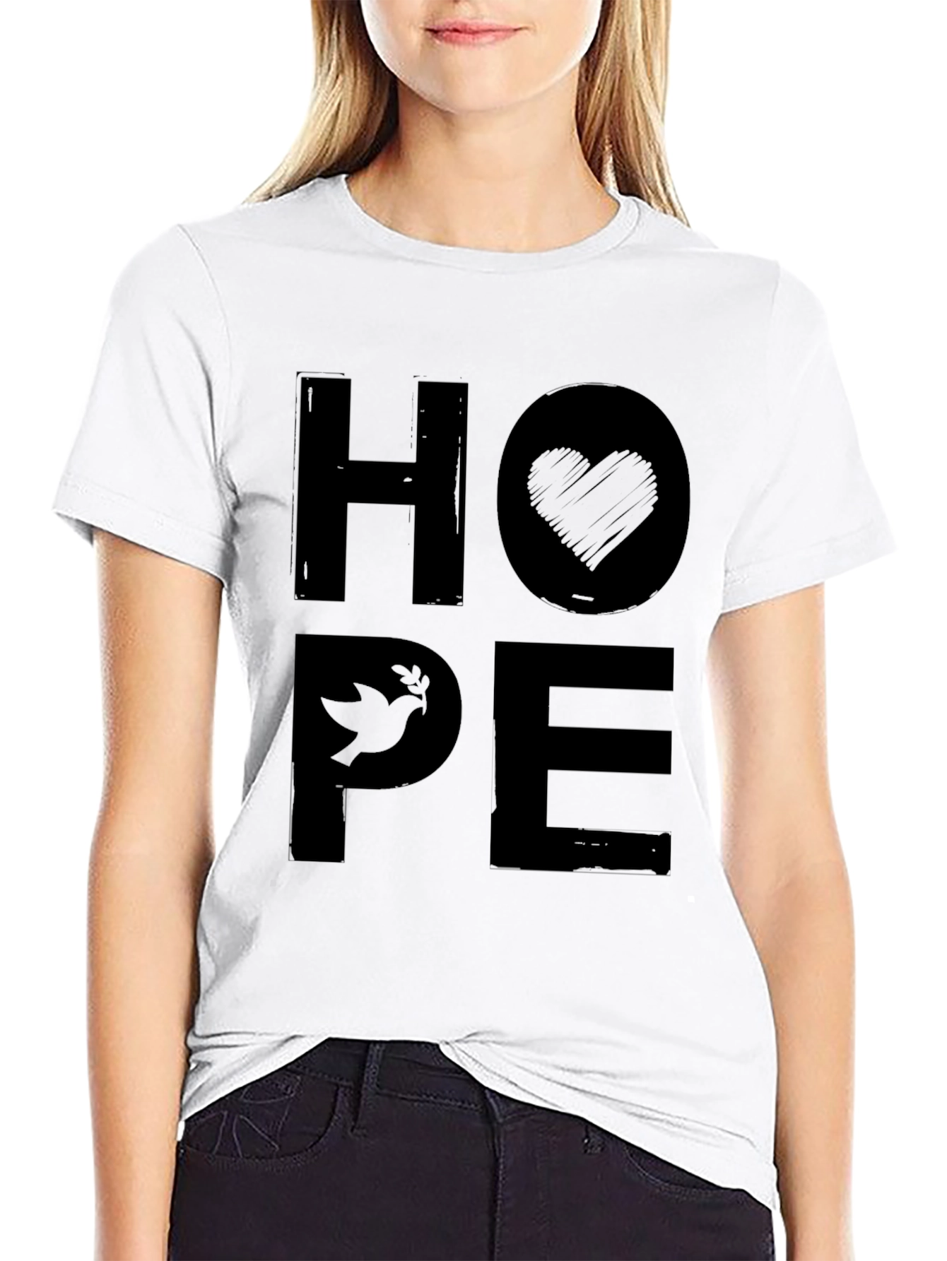 Hope Graphic Print Crew Neck T-Shirt