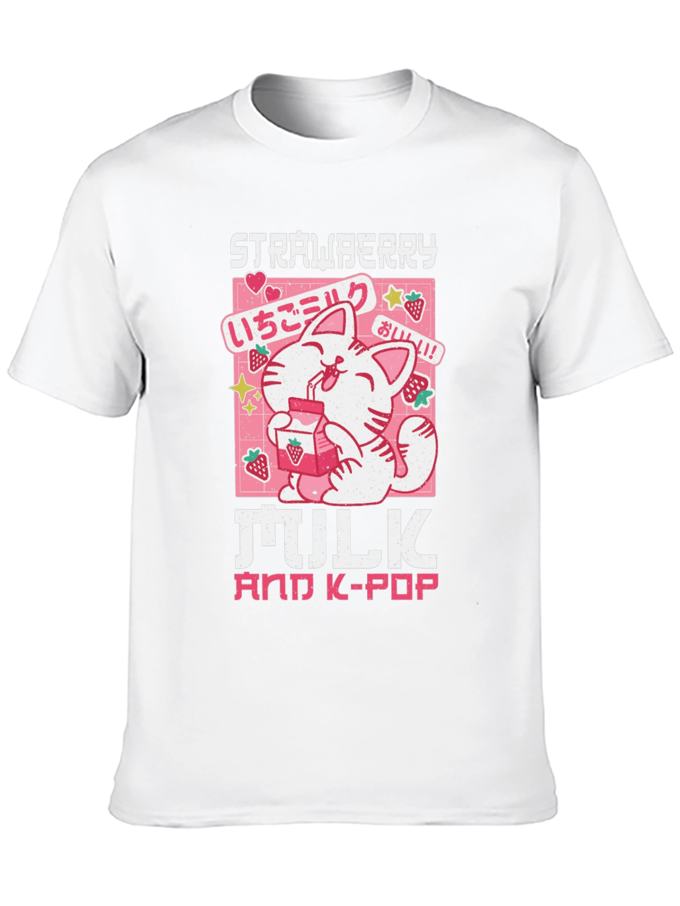 Strawberry Milk & K-Pop Black T-Shirt