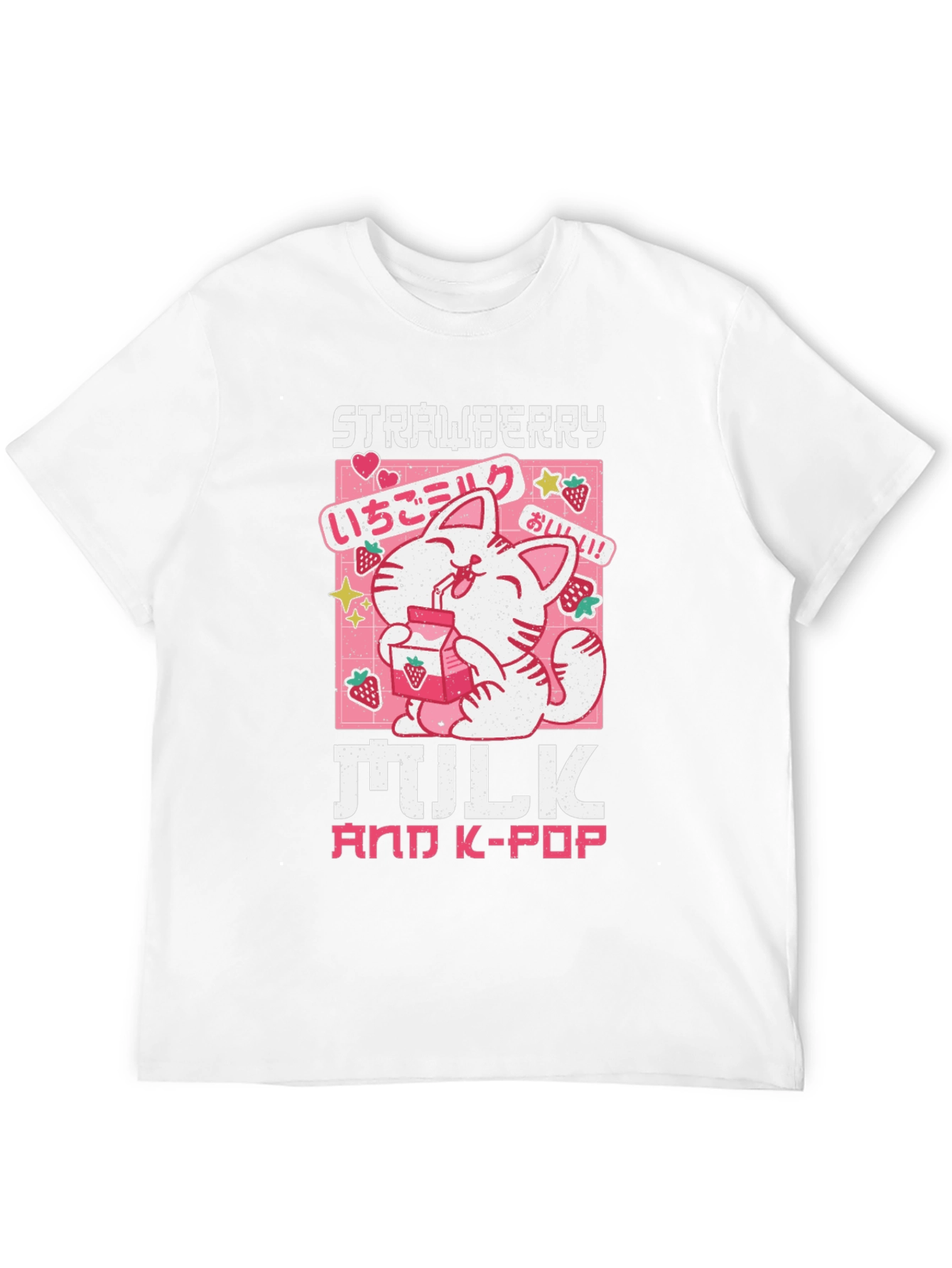 Strawberry Milk & K-Pop Black T-Shirt
