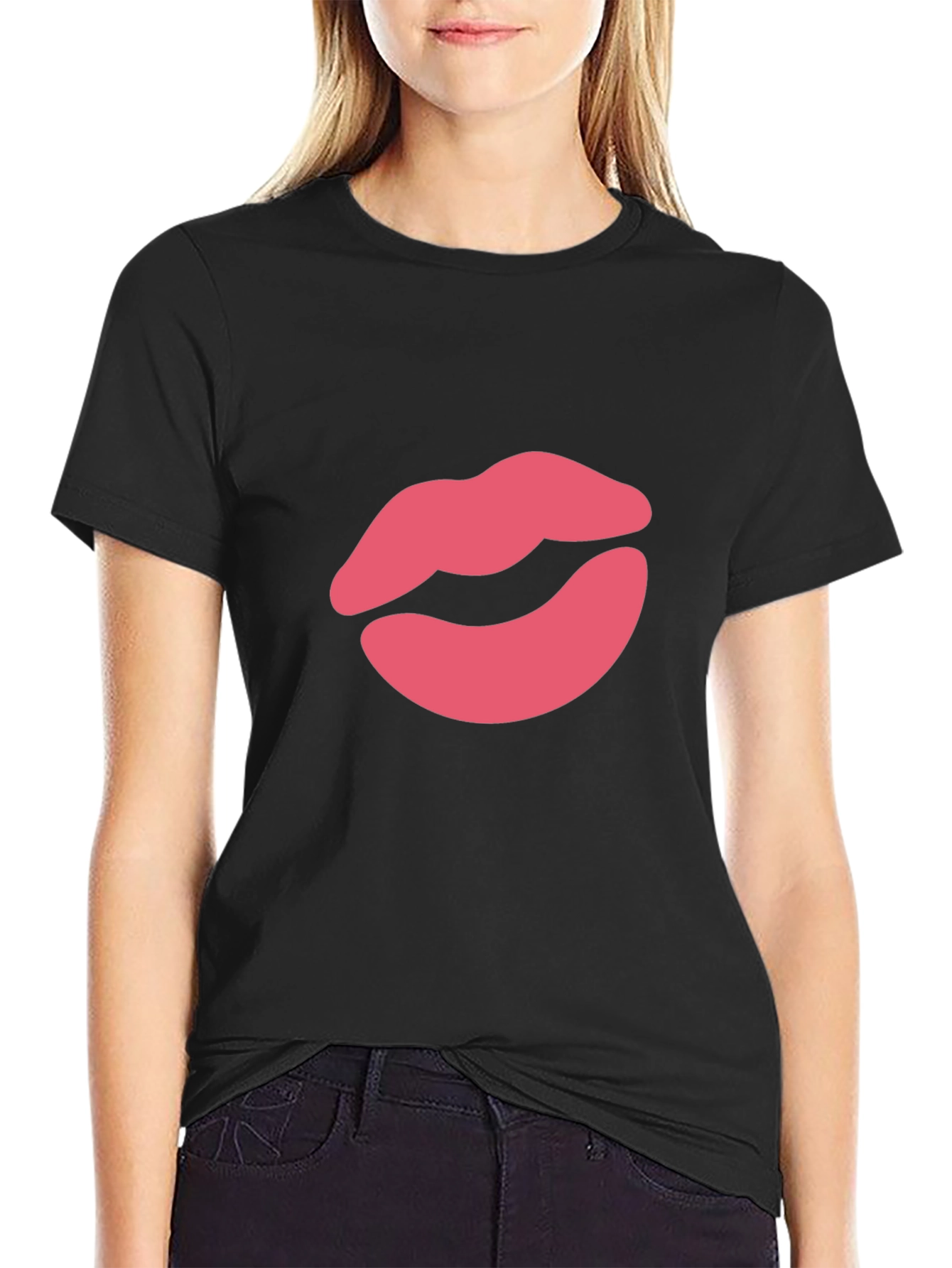 Kiss Lips Graphic Tee - Stylish Crewneck T-Shirt