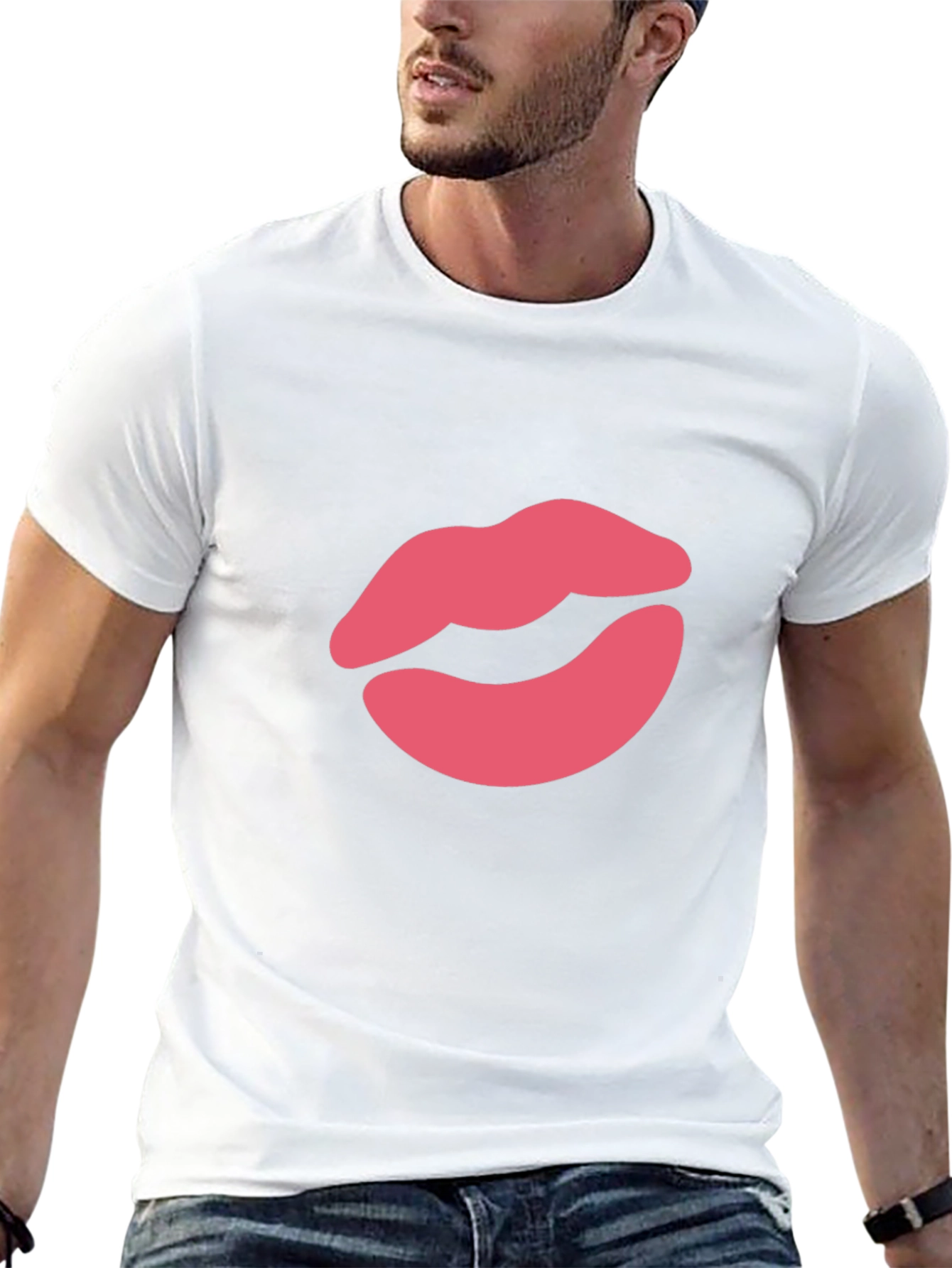 Kiss Lips Graphic Tee - Stylish Crewneck T-Shirt