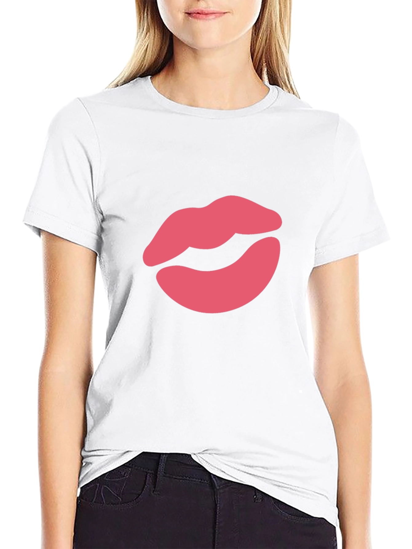 Kiss Lips Graphic Tee - Stylish Crewneck T-Shirt