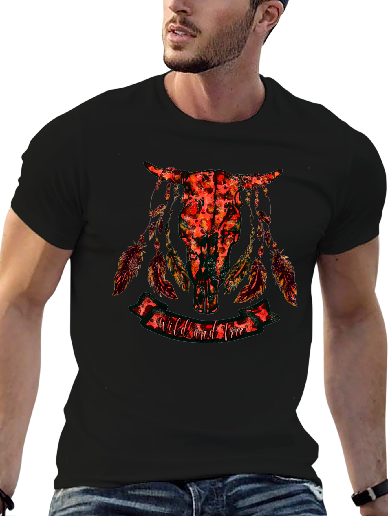 Wild and Free Skull Graphic Tee
