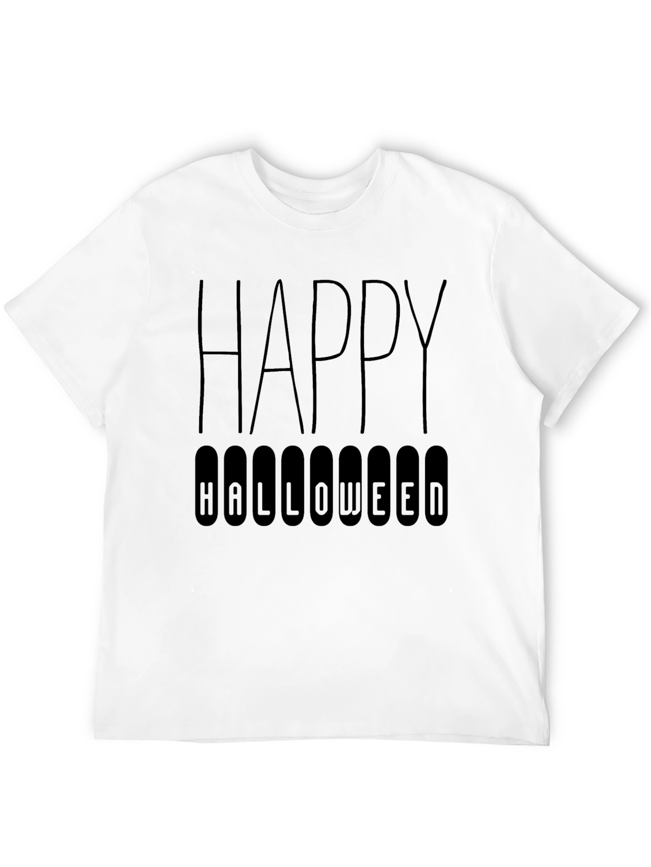 Happy Halloween Graphic Tee - Black Cotton Shirt