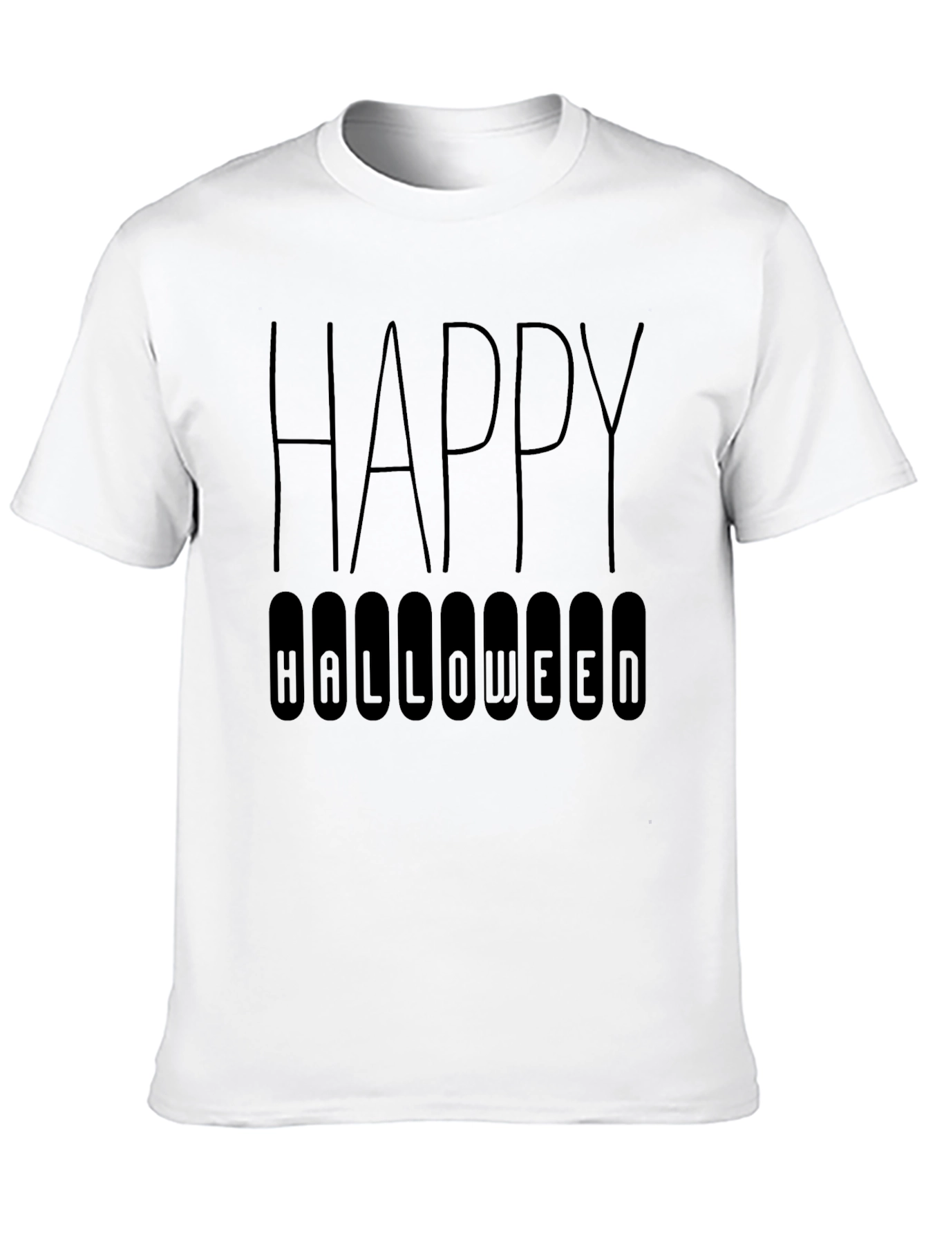 Happy Halloween Graphic Tee - Black Cotton Shirt
